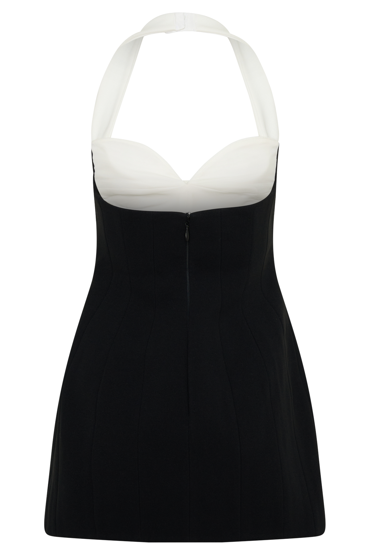 Malika Bust Detail Halter Mini Dress - Black/White