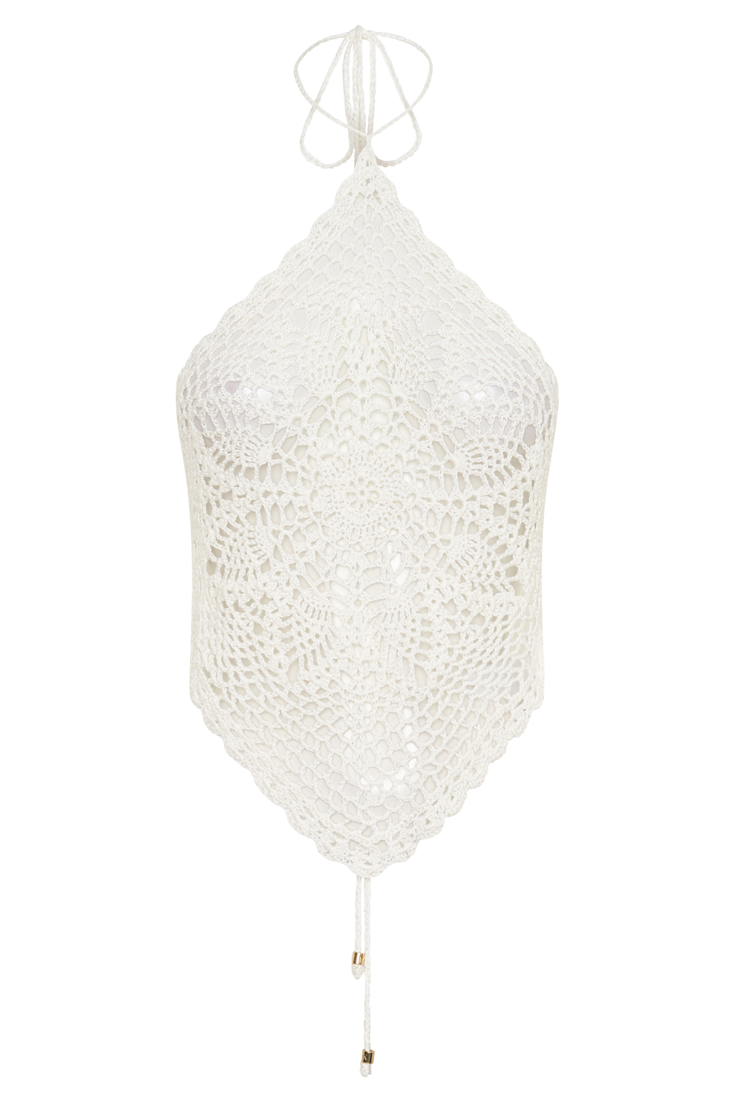 Marvin Crochet Halter Top - Ivory