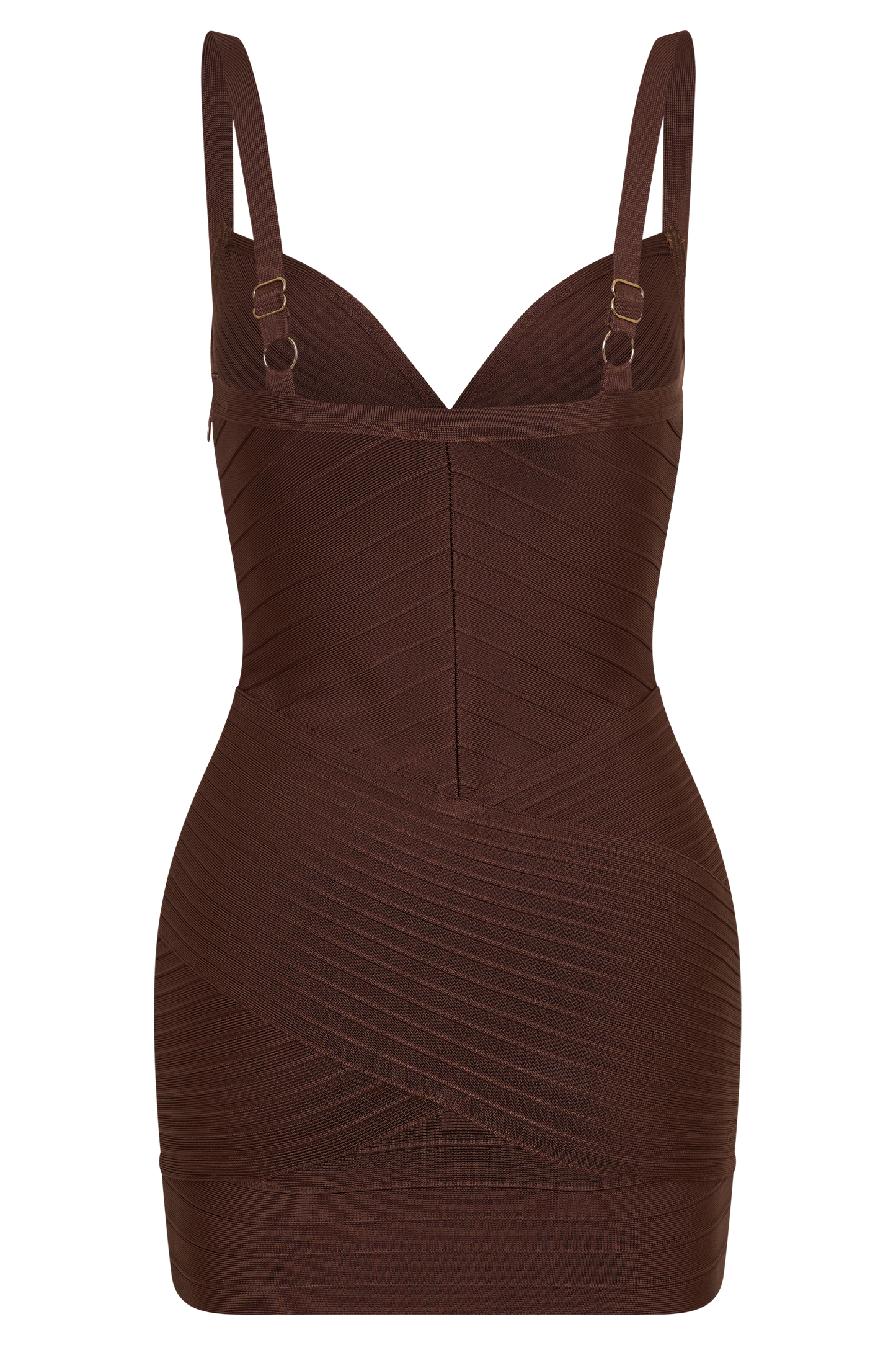 Maison Bandage Knit Mini Dress - Chocolate
