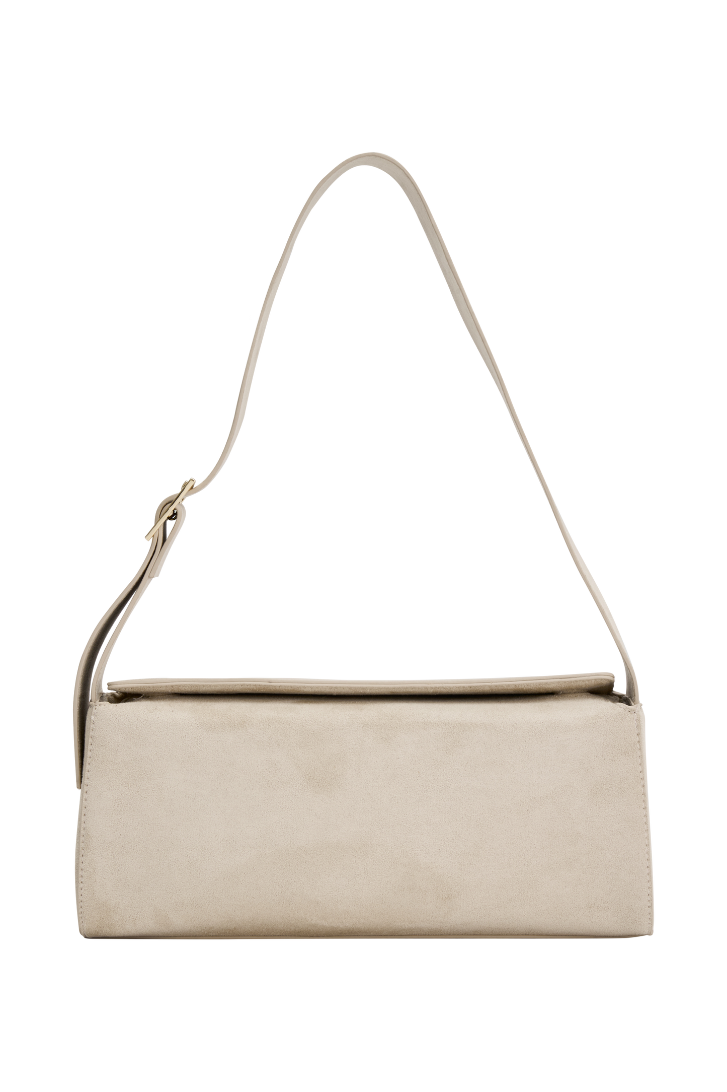 Maria Faux Suede Shoulder Bag - Stone