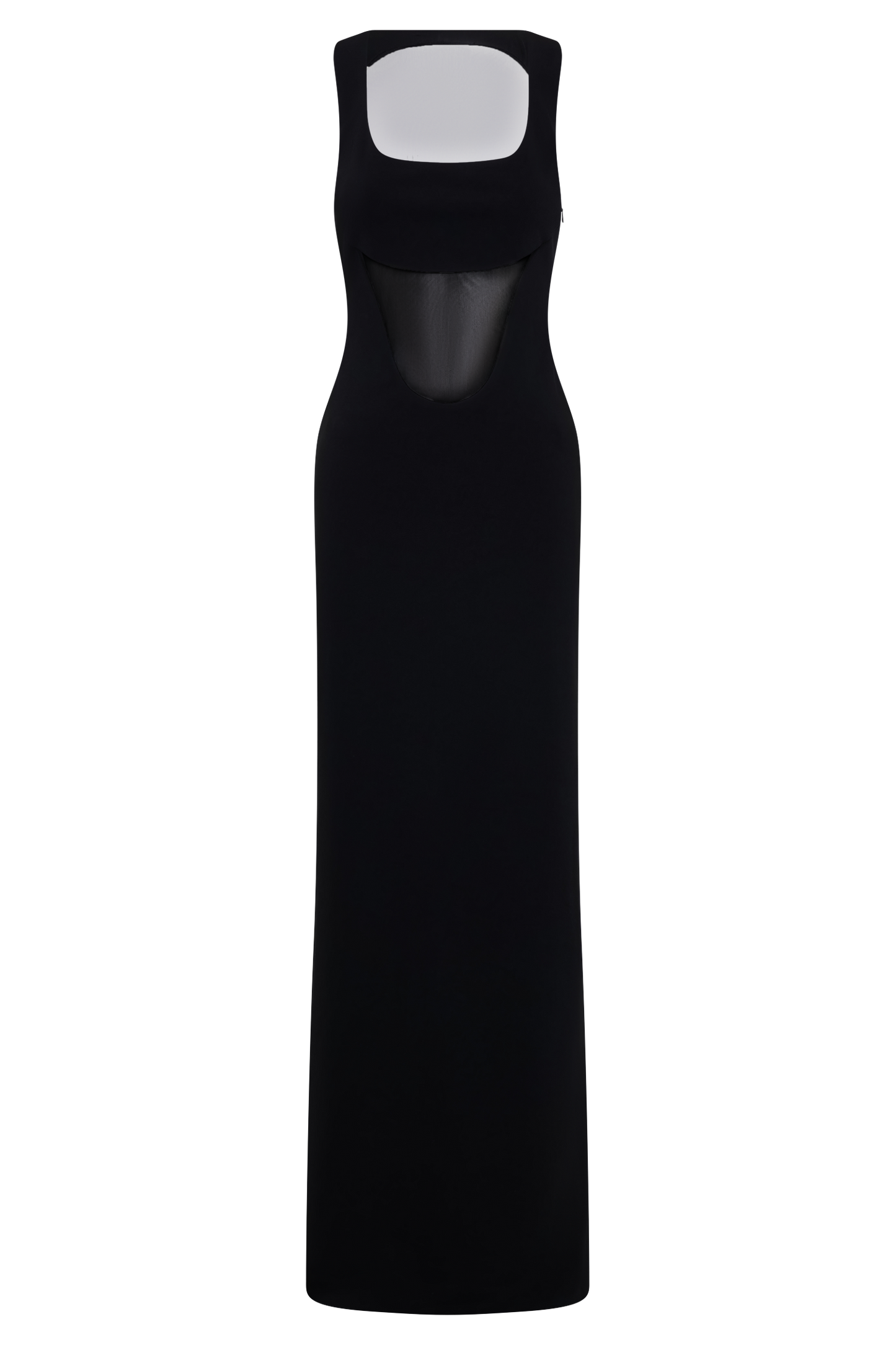 Marlon Crepe And Mesh Maxi Dress - Black