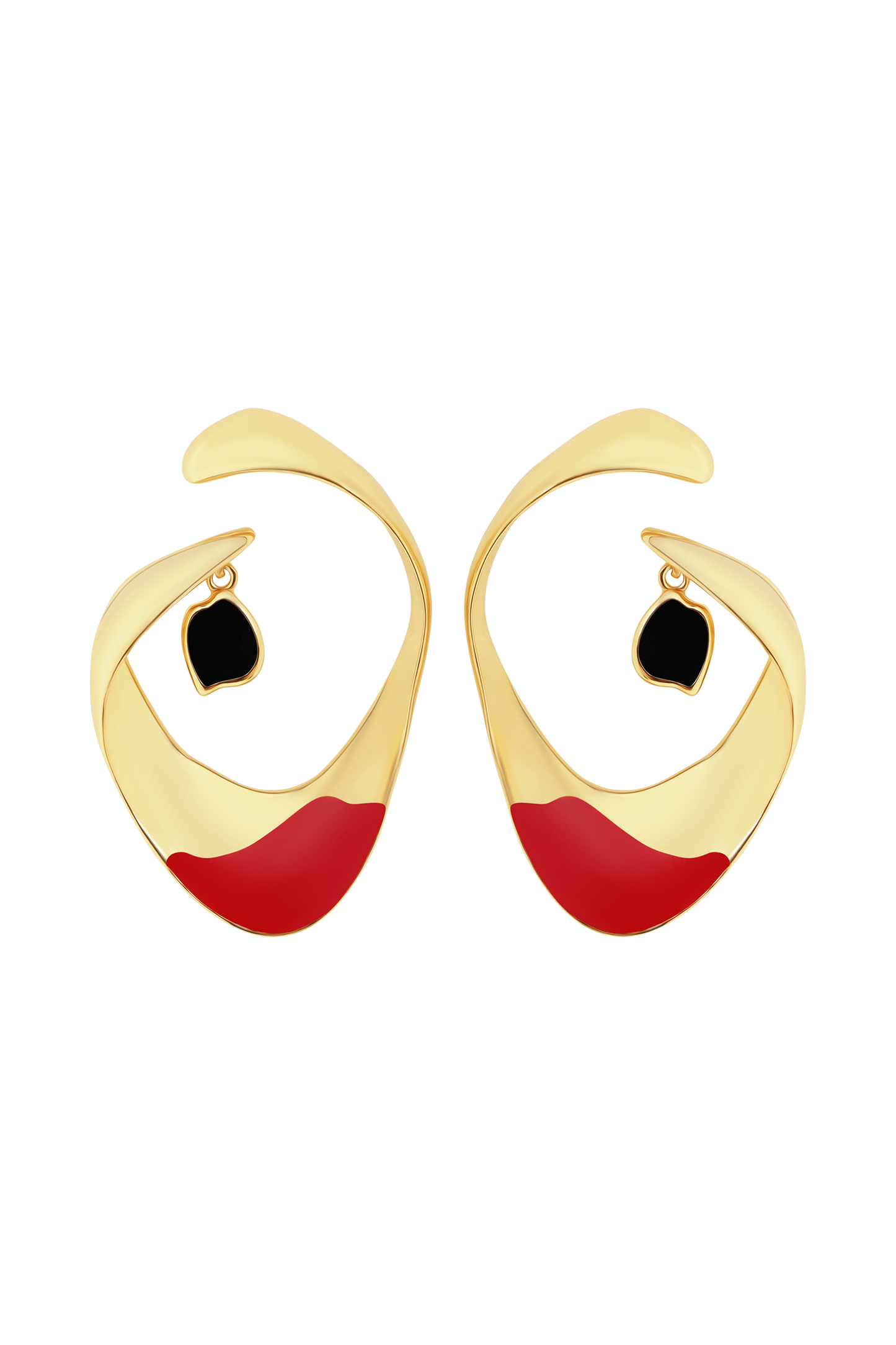 Marna Large Hoop Earrings With Stones - Gold