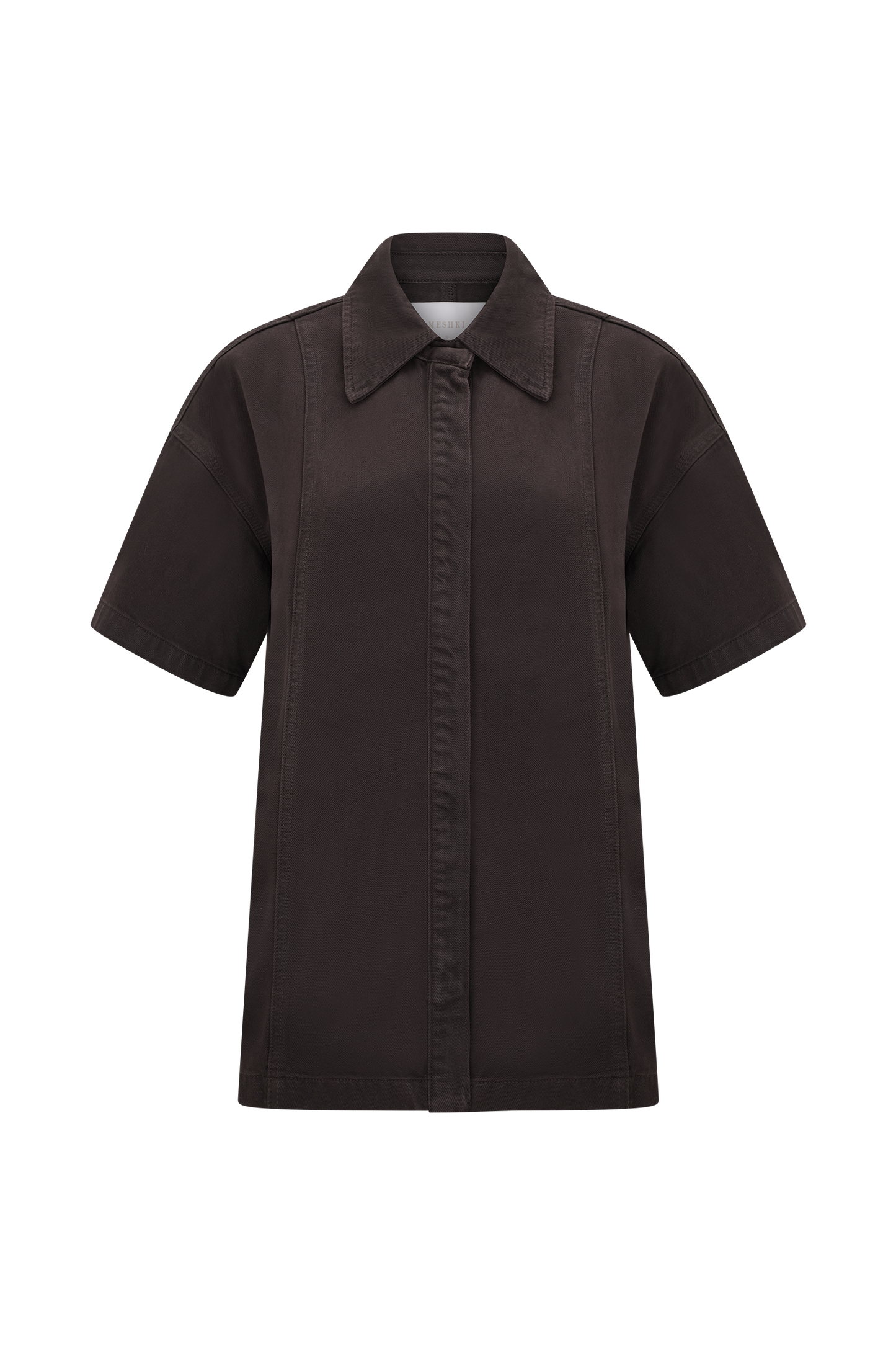 Maya Oversized Denim Shirt - Chocolate