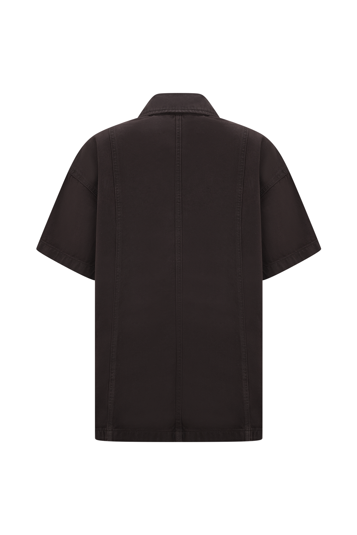 Maya Oversized Denim Shirt - Chocolate