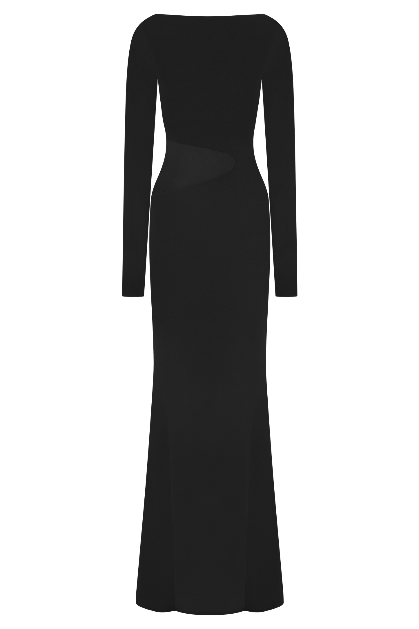 Megan Slinky And Mesh Maxi Dress - Black