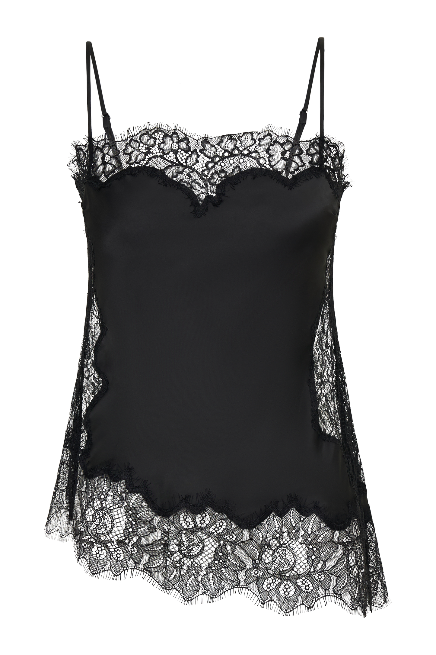 Miriam Satin & Lace Camisole - Black