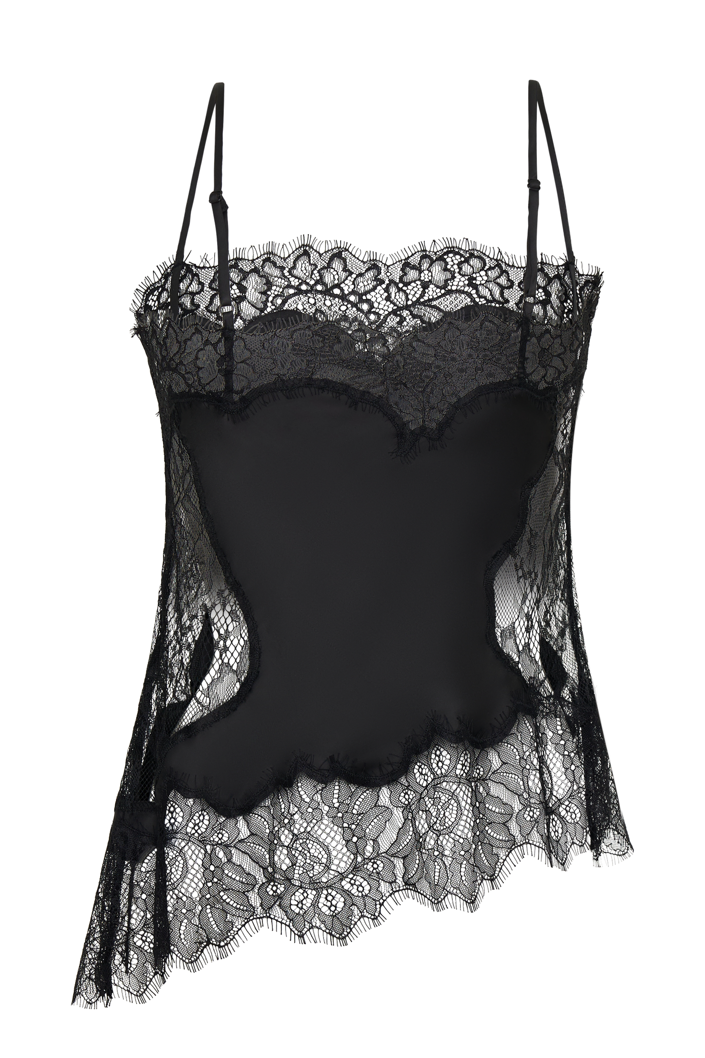 Miriam Satin & Lace Camisole - Black