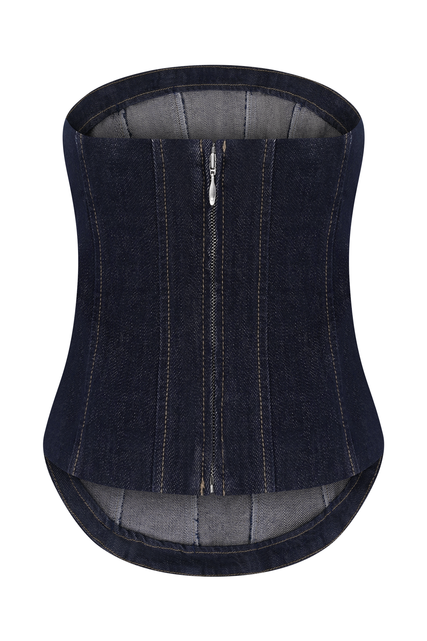Monte Strapless Denim Corset - Washed Indigo Blue