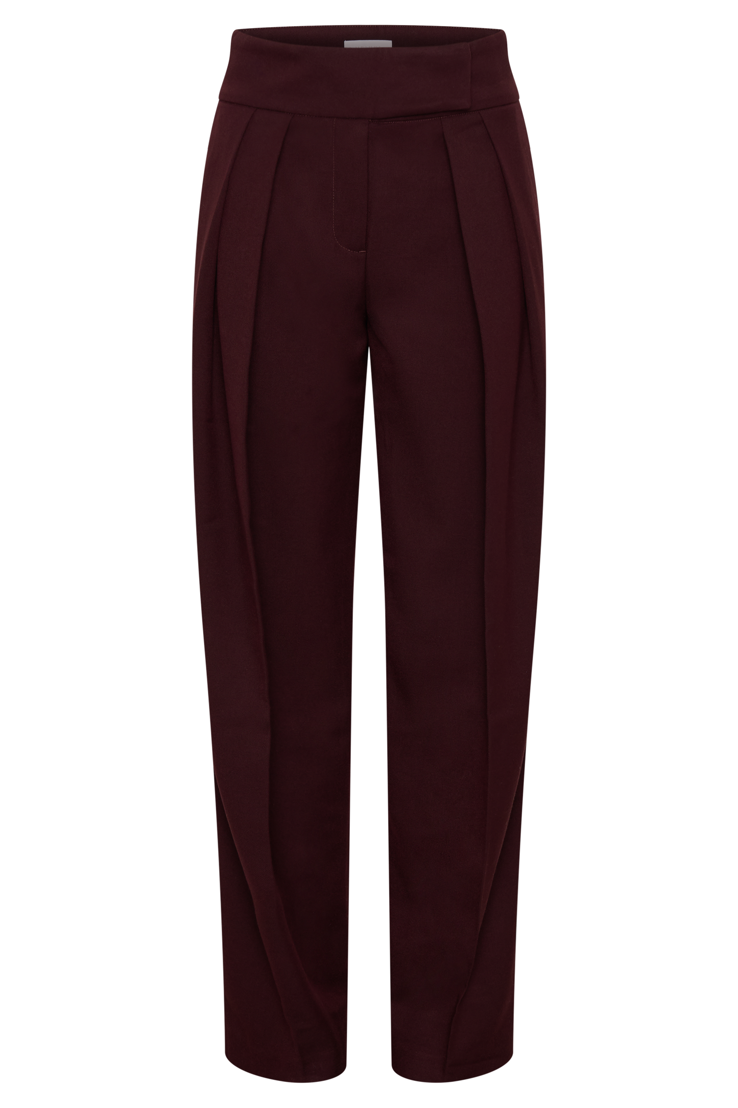 Penelope Pleated High Waisted Pants - Mahogany