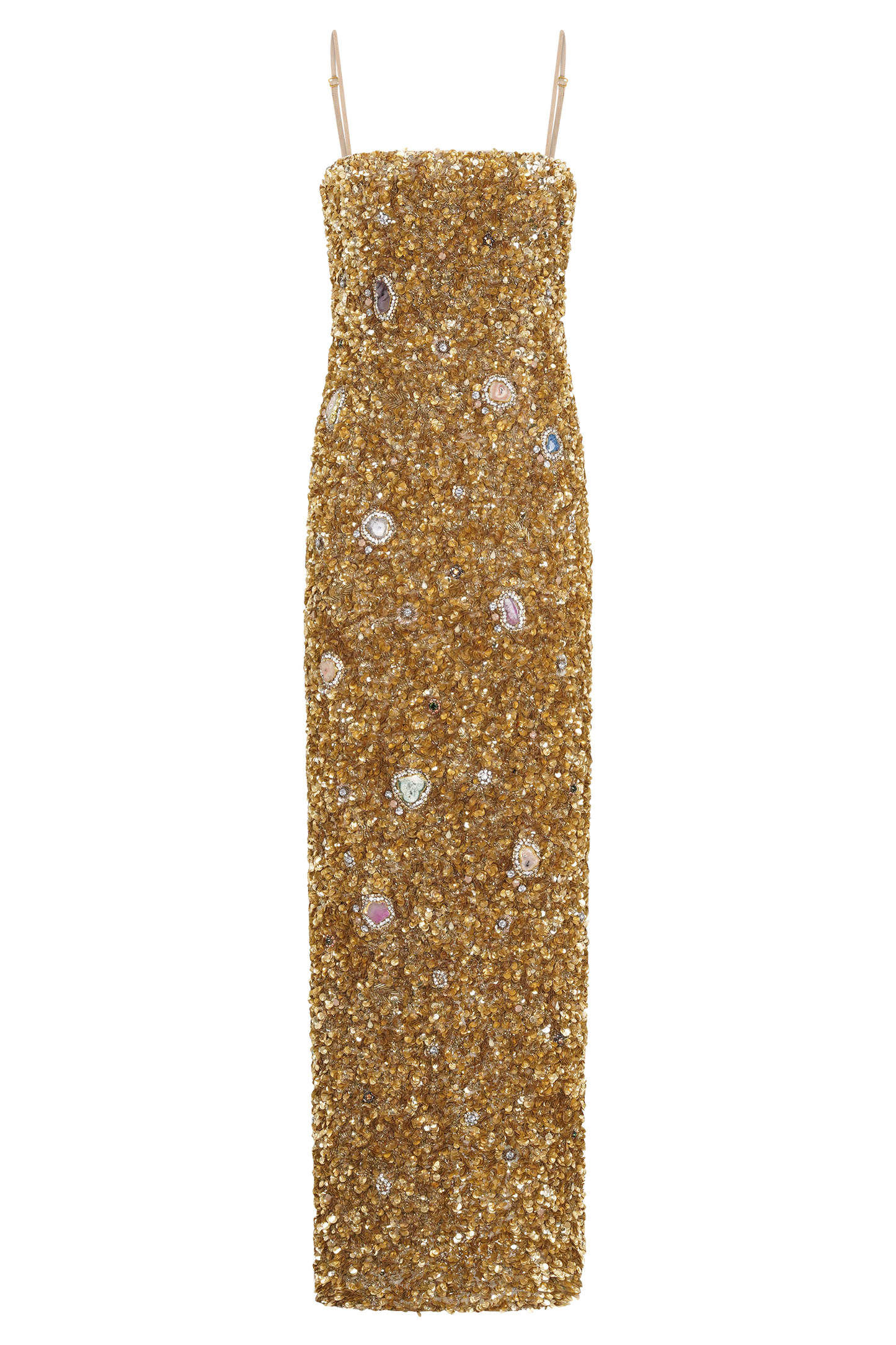 Porter Hand Beaded Midi Dress - Gold
