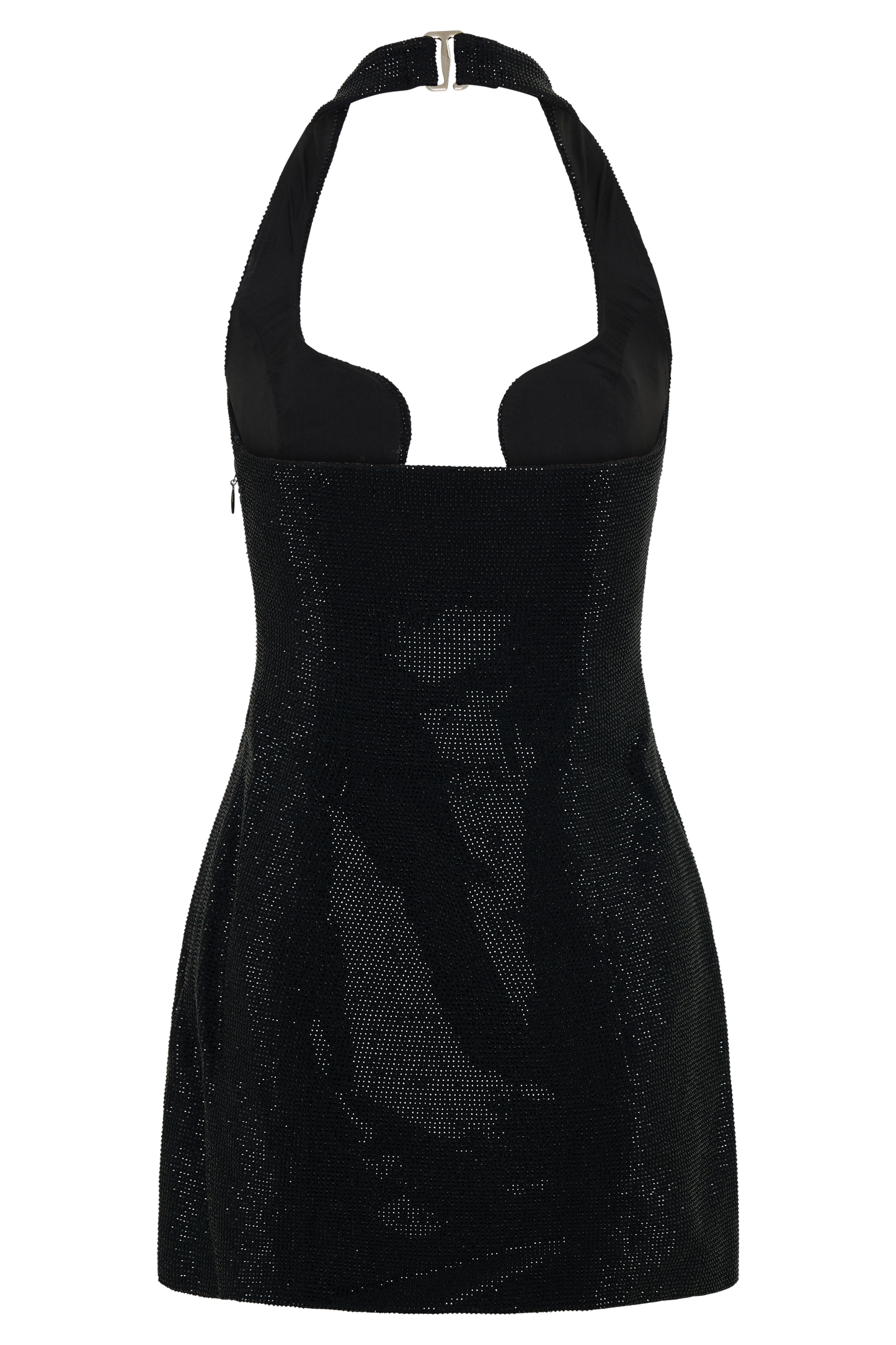 Raina Diamante Halter Mini Dress - Black