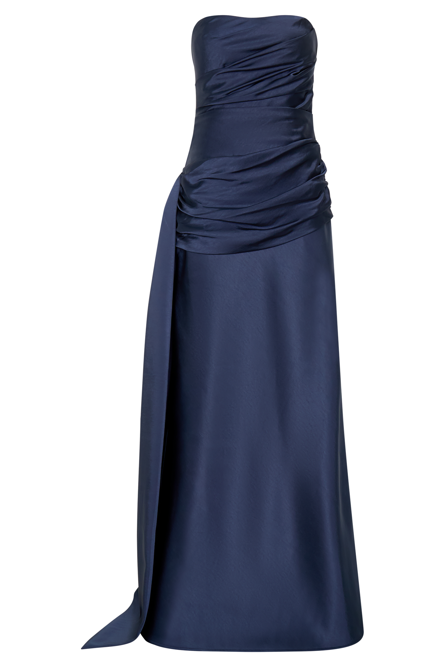 Sarah Strapless Maxi Dress With Waist Tie - Navy