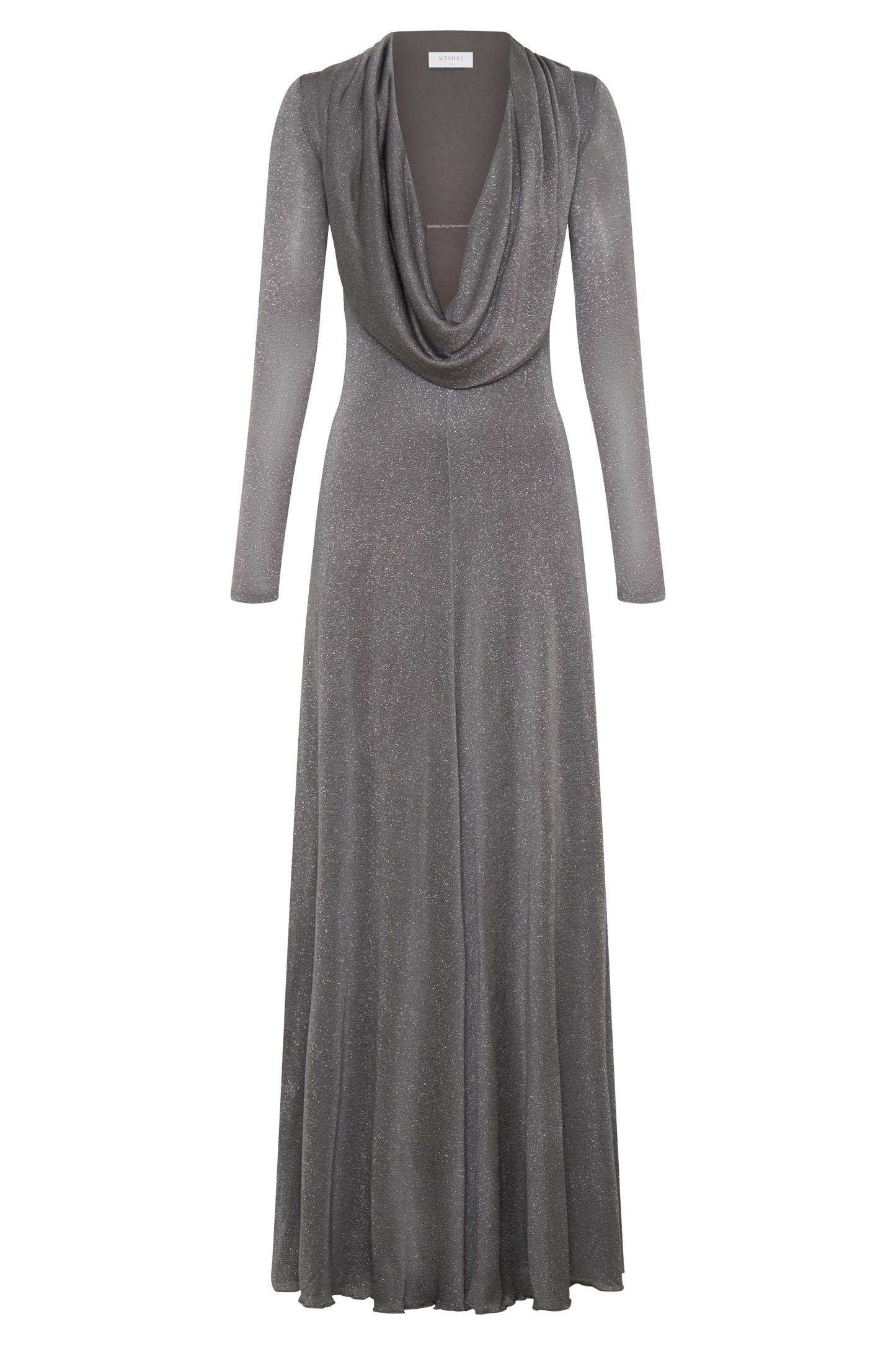 Scarlet Lurex Cowl Maxi Dress - Silver