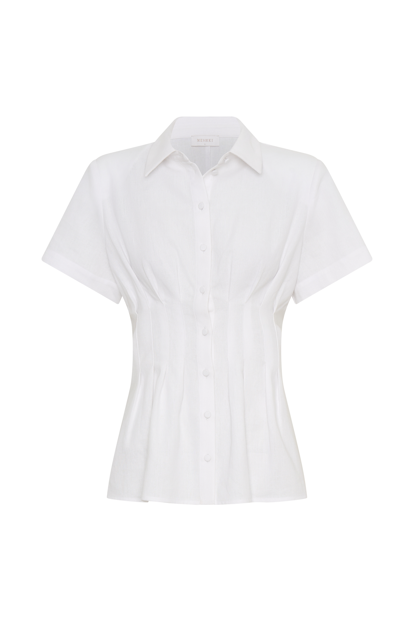 Selma Short Sleeve Linen Shirt - White