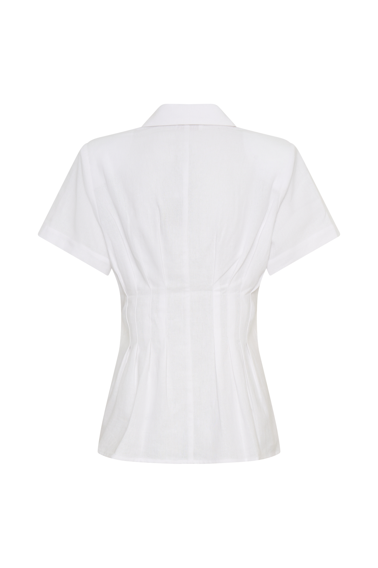 Selma Short Sleeve Linen Shirt - White
