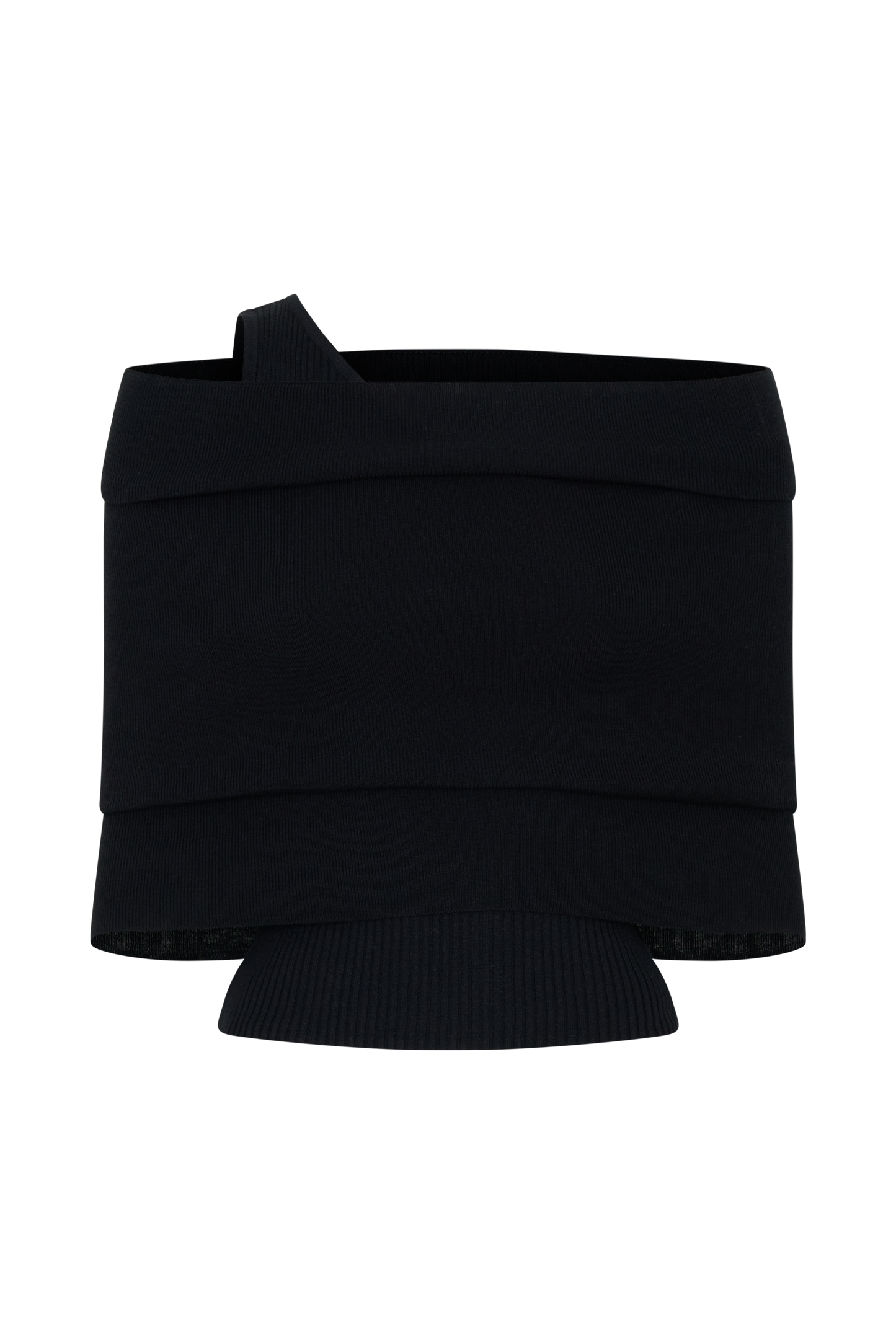 Sierra Asymmetrical Cashmere Blend Knit Top - Black