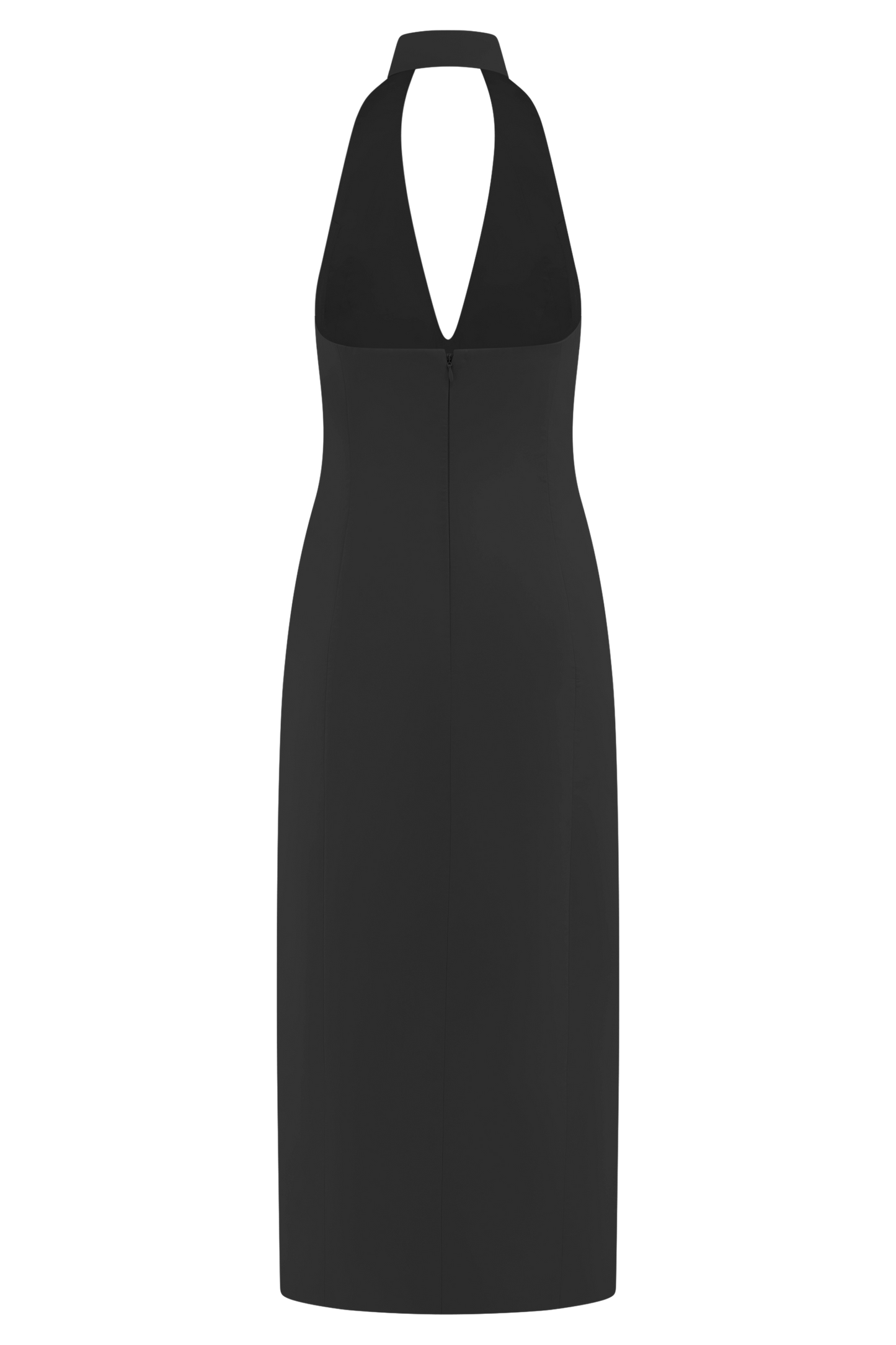 Simona Halter Neck Midi Dress - Black