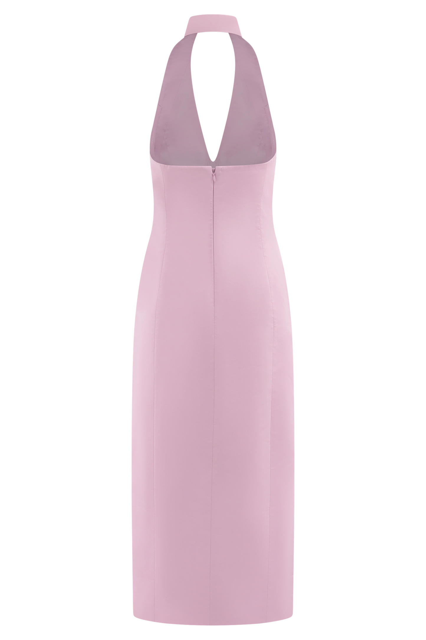 Simona Halter Neck Midi Dress - Blush Pink