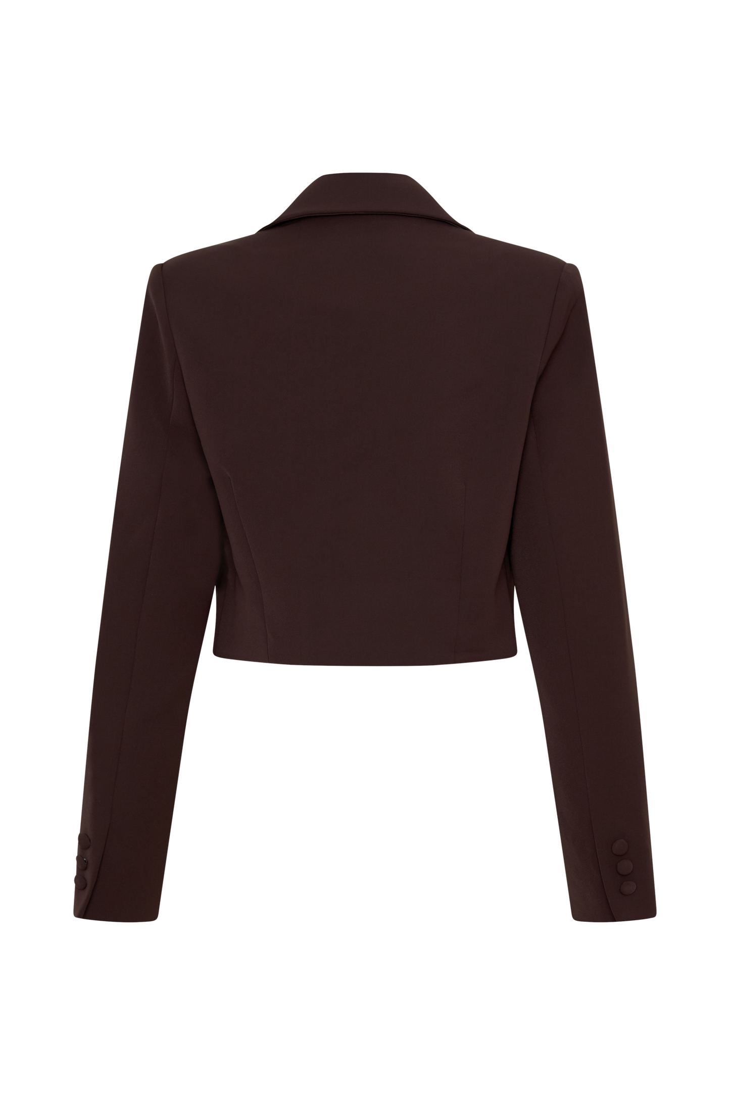 Simone Cropped Suiting Blazer - Dark Chocolate
