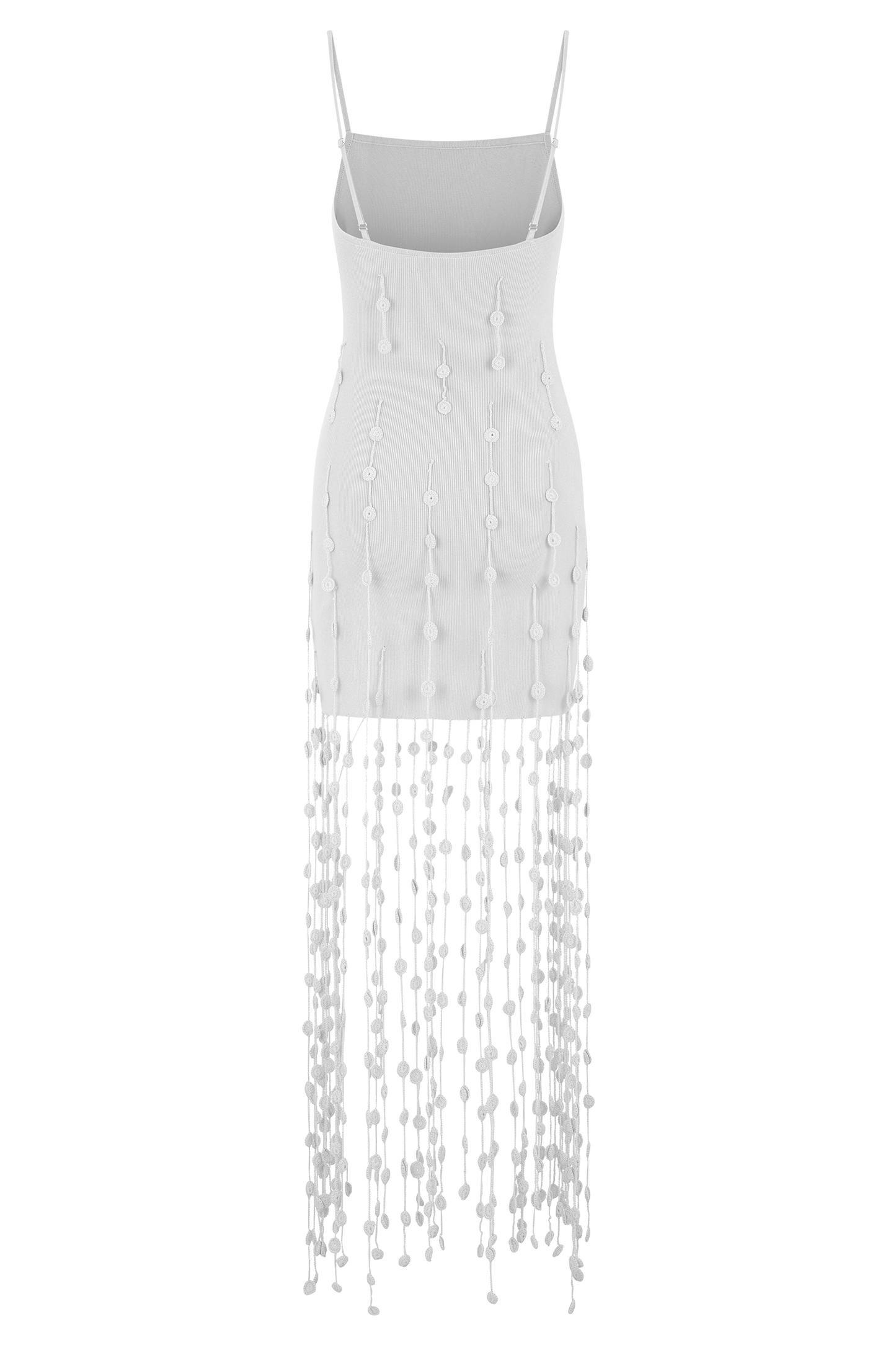 Tove Hand Knit Flower Mini Dress - White