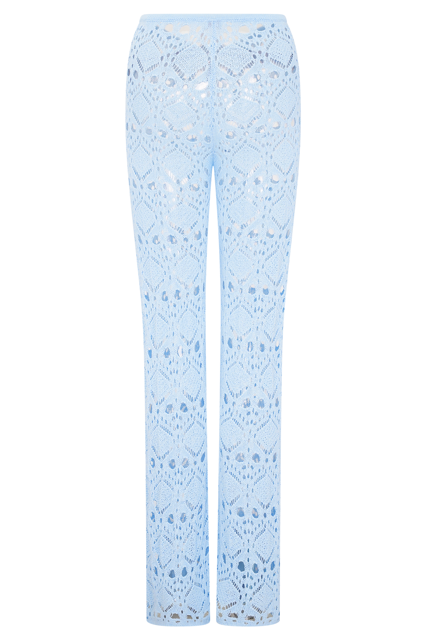 Trena Crochet Knit Pants - Sky Blue