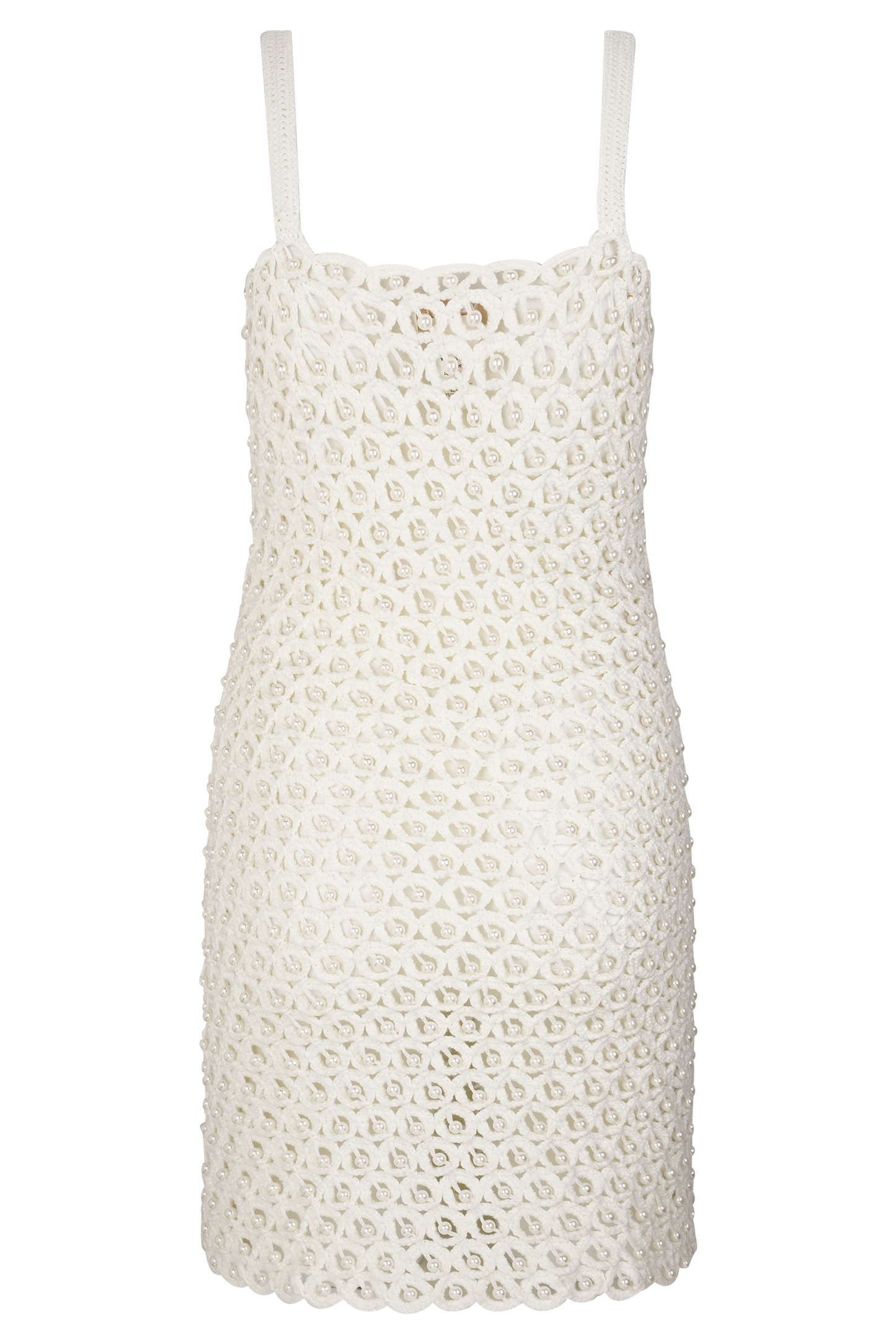 Vanessa Hand Crochet Pearl Mini Dress - Ivory