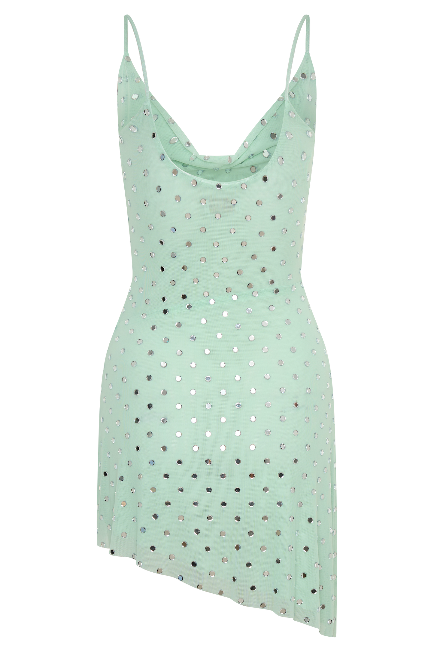 Zahra Diamante Cowl Mini Dress - Mint