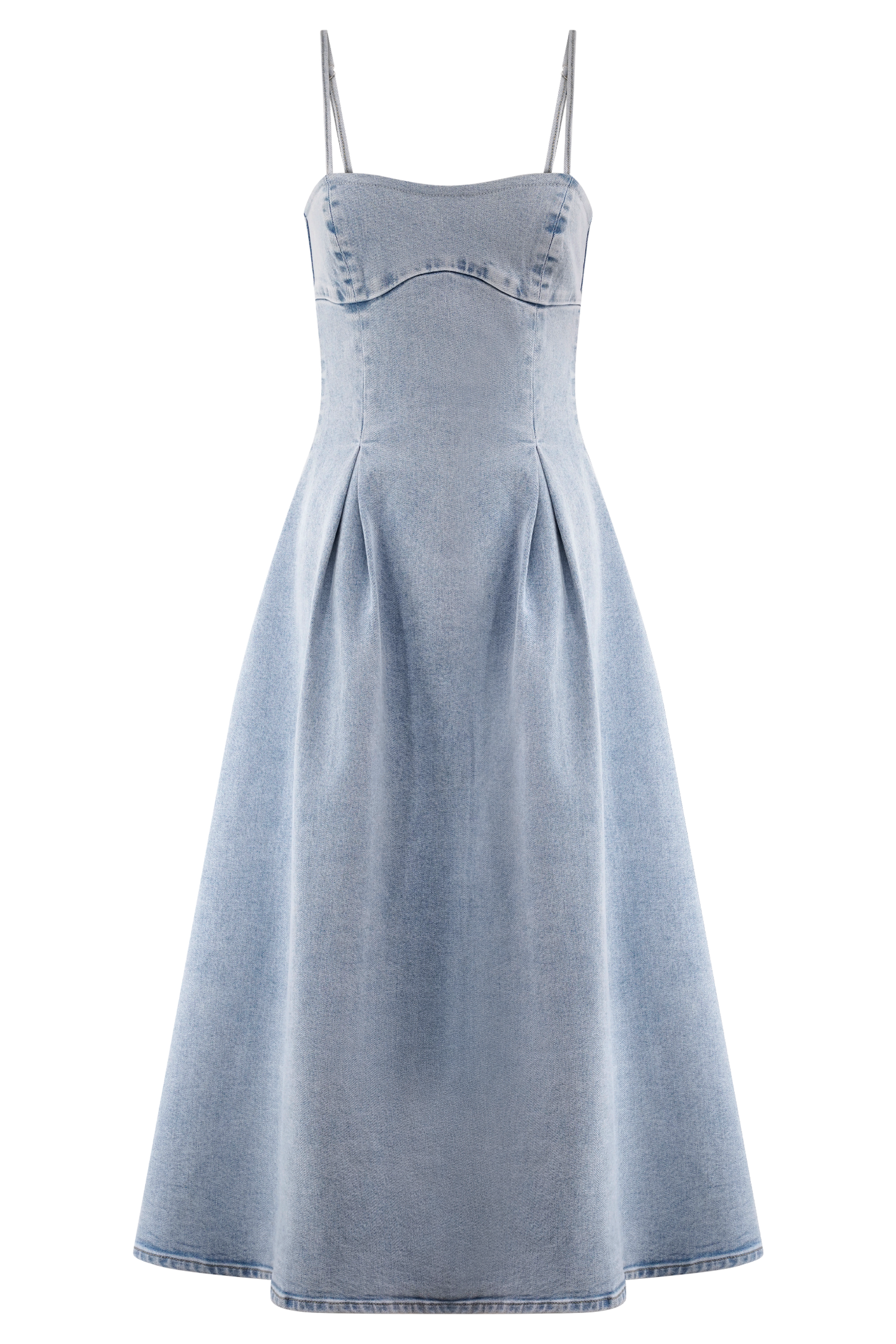 Harlyn Denim Midi Dress - Light Blue