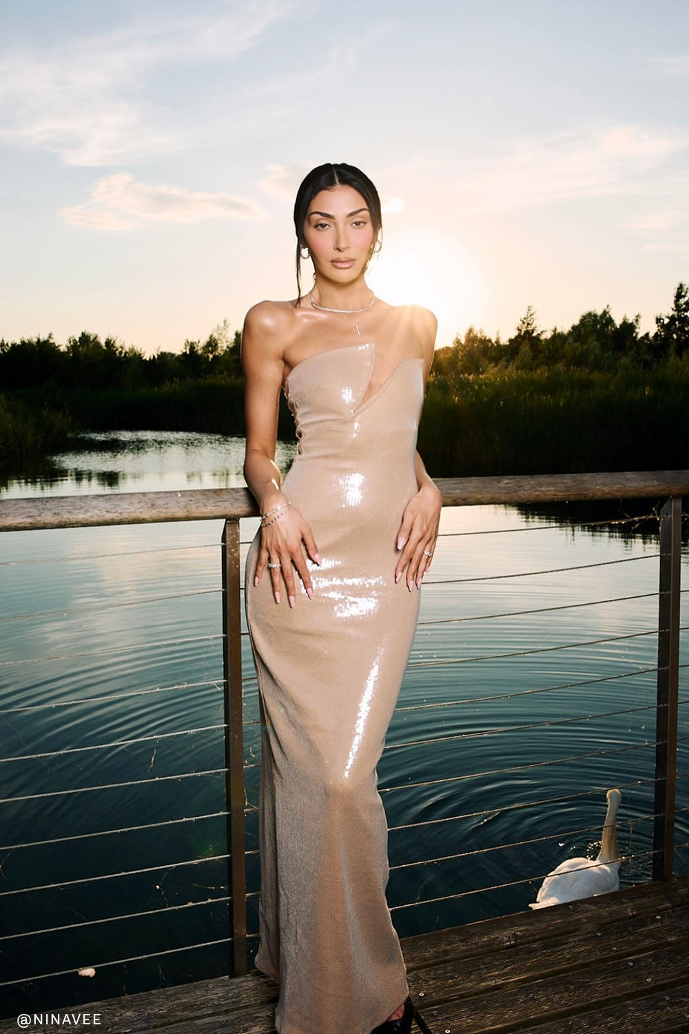 Winston Strapless Sequin Maxi Dress