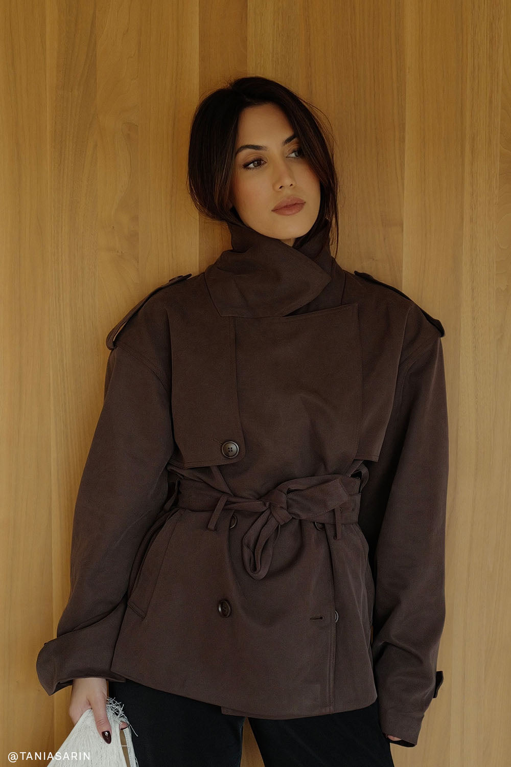 Alden Short Trench Jacket - Chocolate