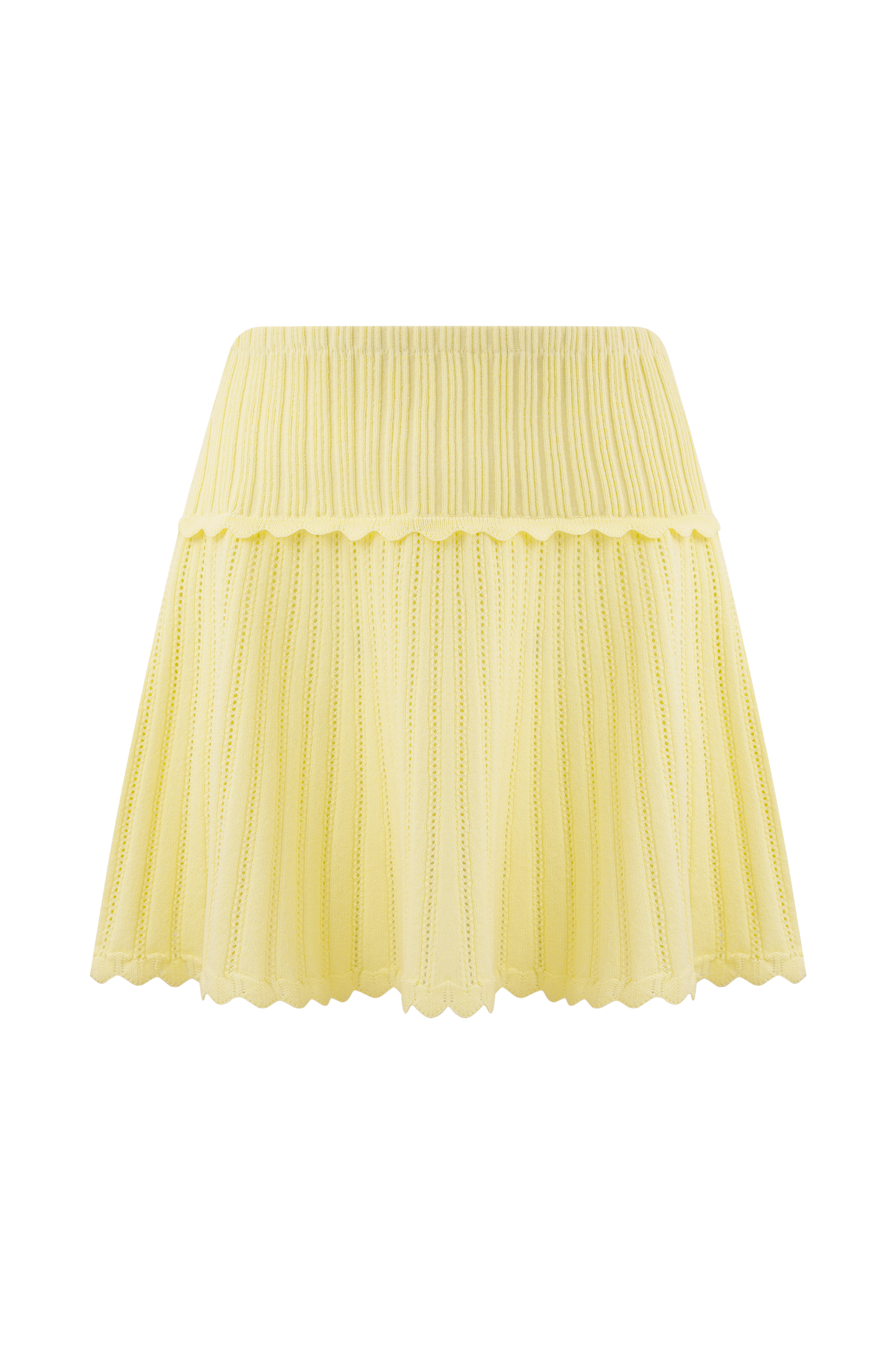 Indy Pointelle Knit Mini Skirt - Lemon