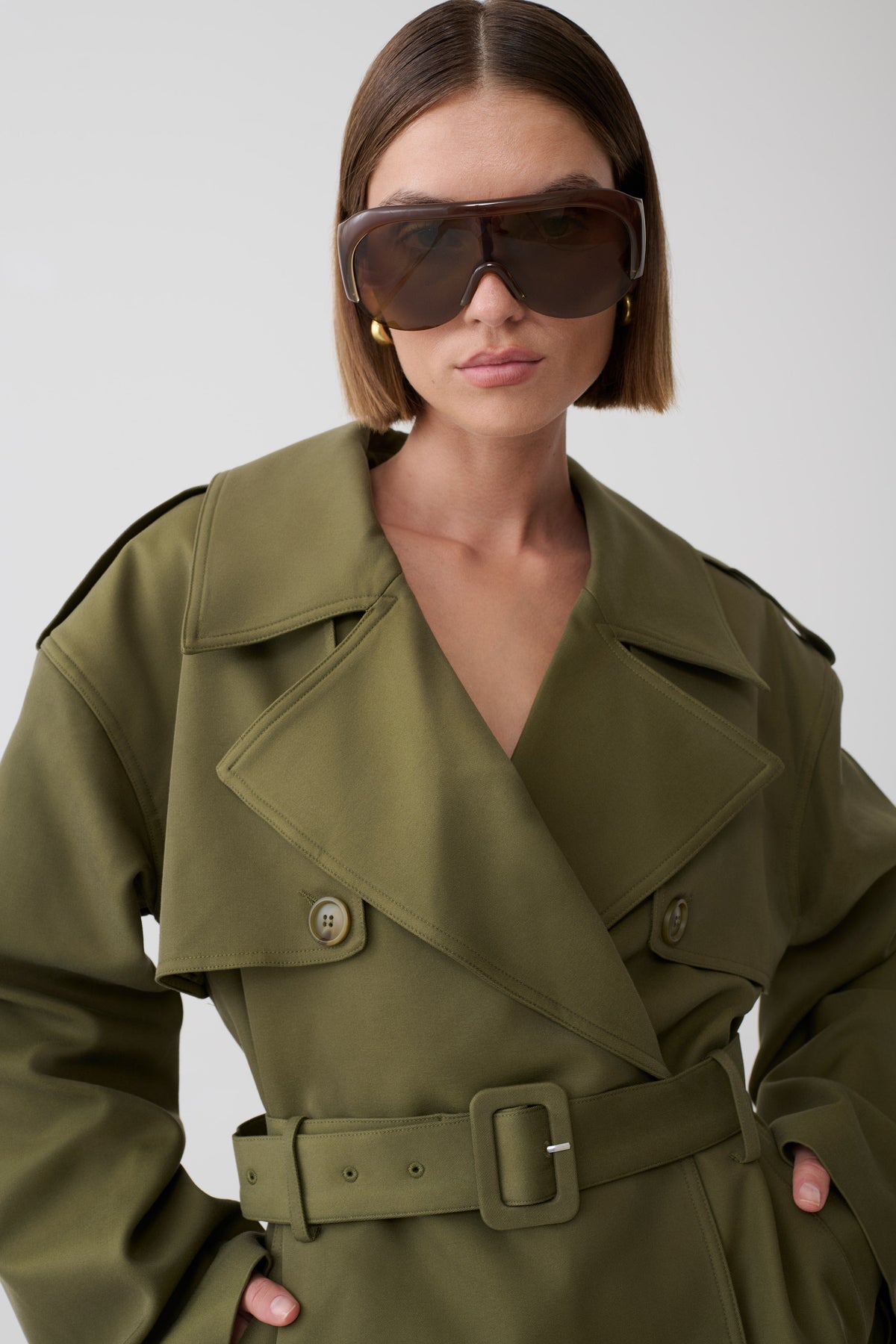 Alden Short Trench Jacket - Olive