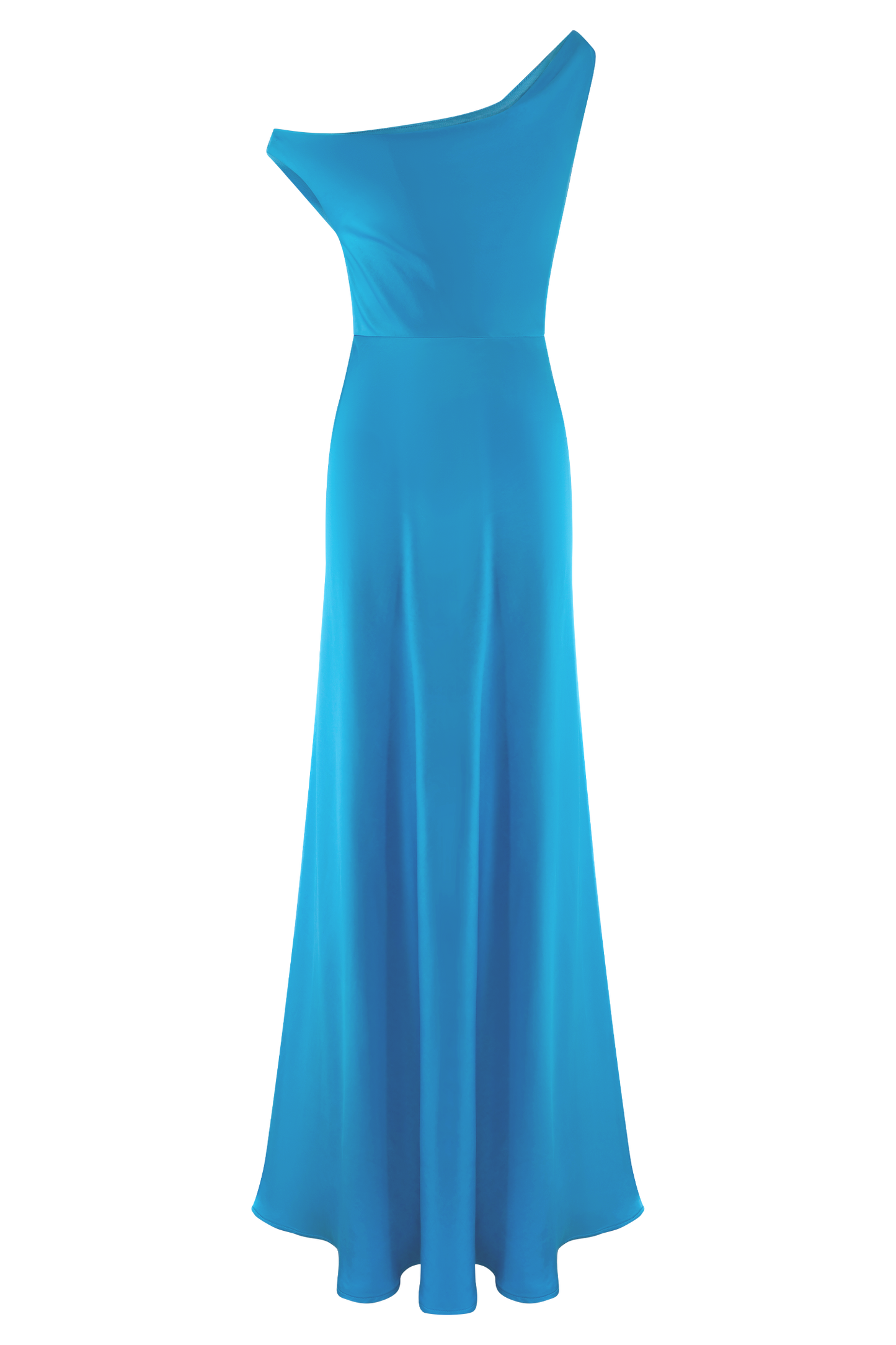 Jacinta One Shoulder Maxi Dress - Cyan Blue