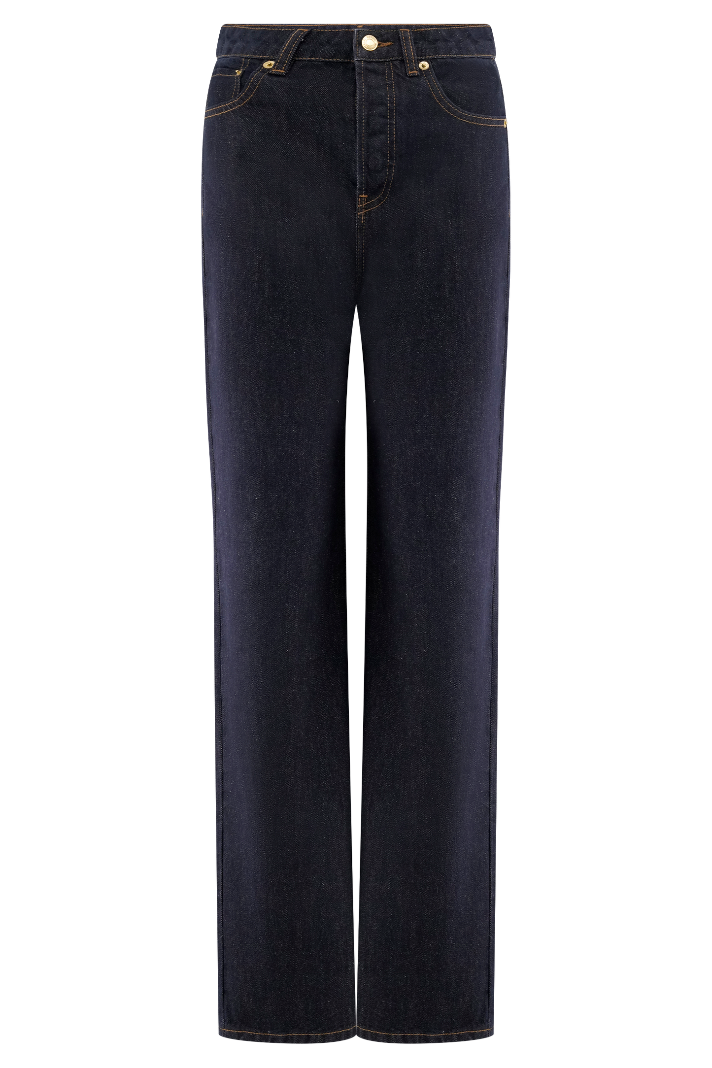 Janine High Waisted Straight Leg Jeans - Washed Indigo Blue