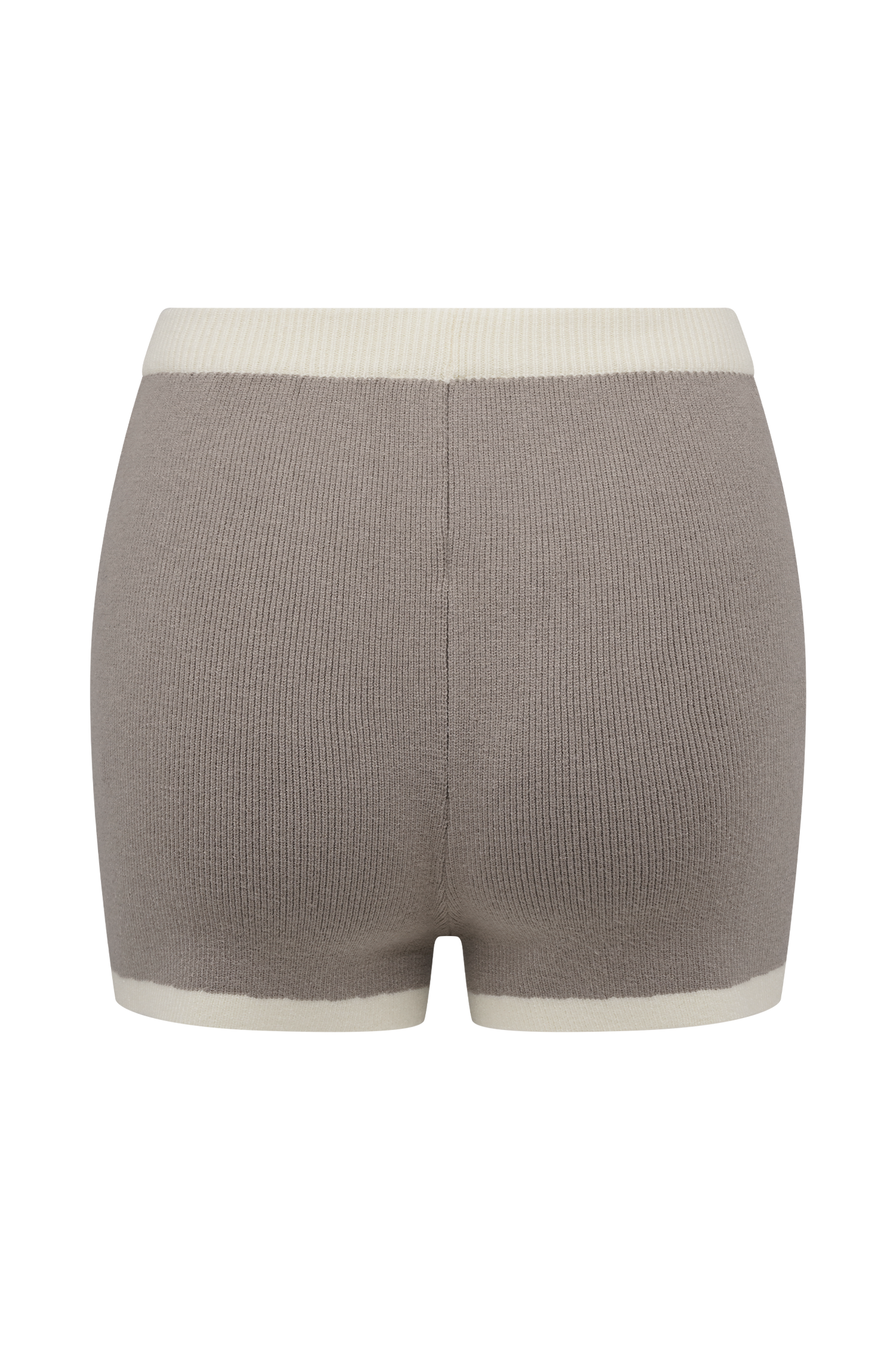 Julianne Contrast Knit Shorts - Pebble/Ivory