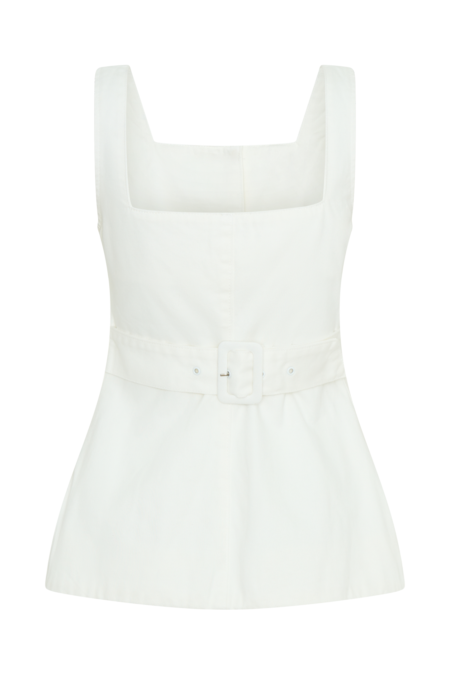 Kaitlyn Square Neck Long Line Top - White