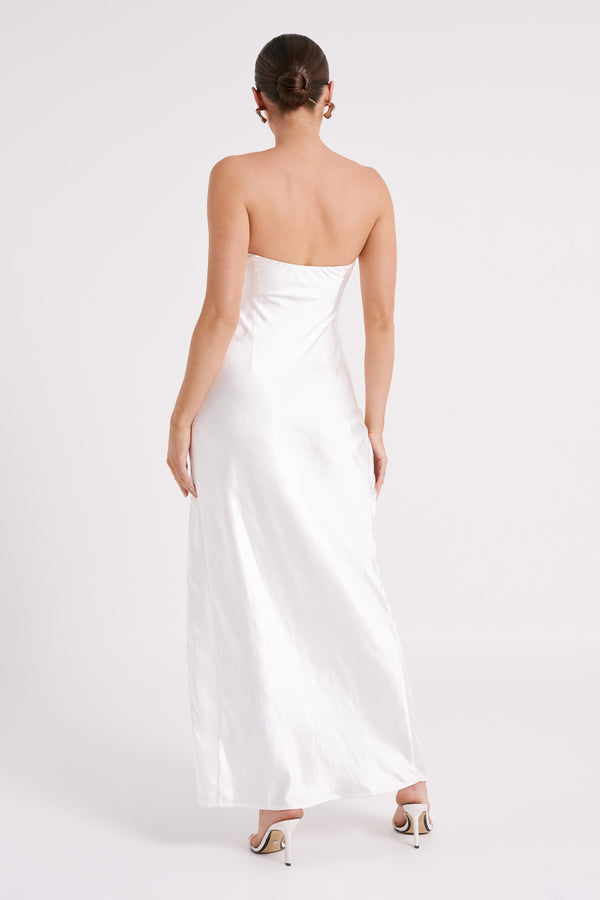 Collective Dress - Aminah Draped Strapless Maxi Dress - Ivory image 3