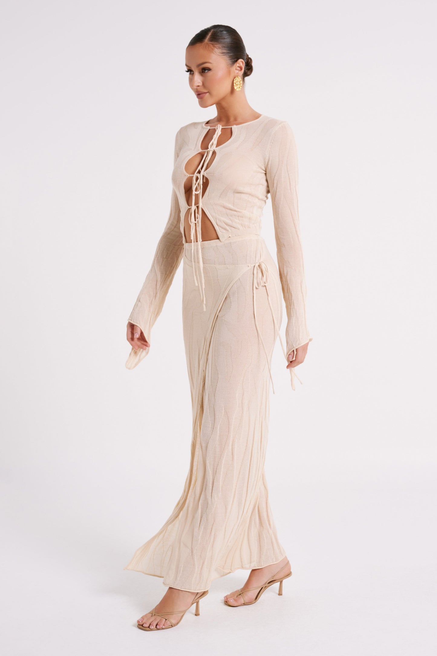 Akari Flare Sleeve Knit Top - Ivory