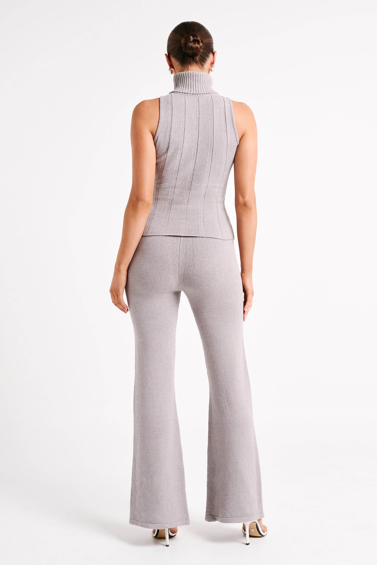 Angelina Ribbed Turtleneck - Grey Marle