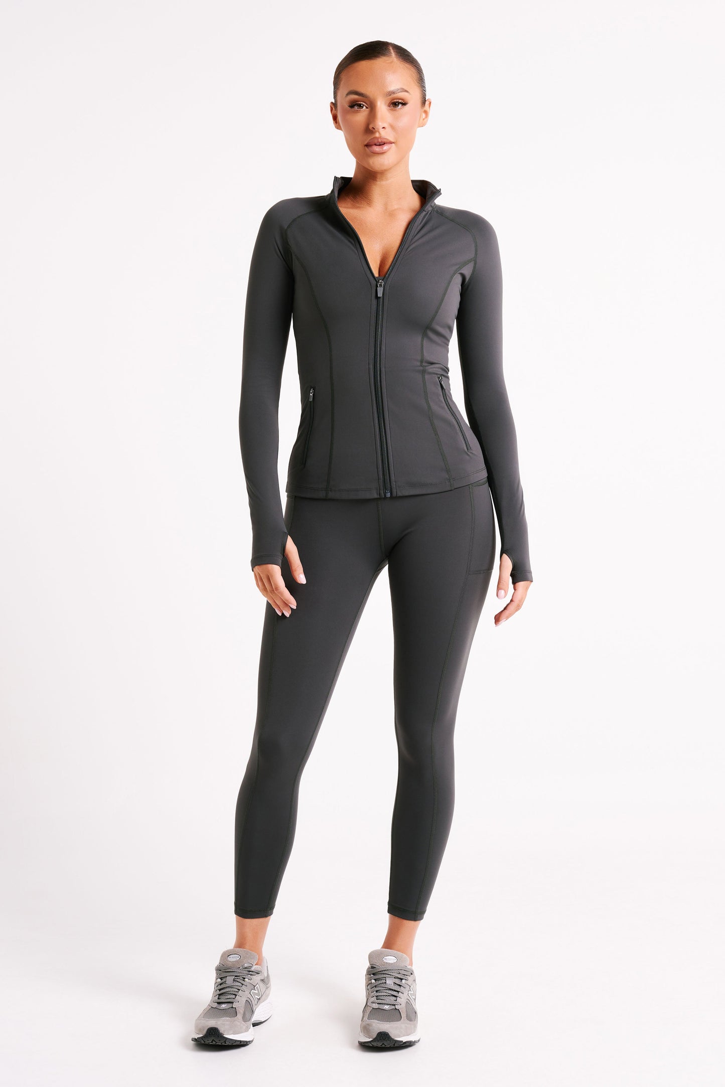 Luna Zip Up Jacket - Charcoal