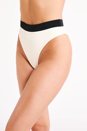 Giulia Recycled Contrast Bikini Bottom - Ivory
