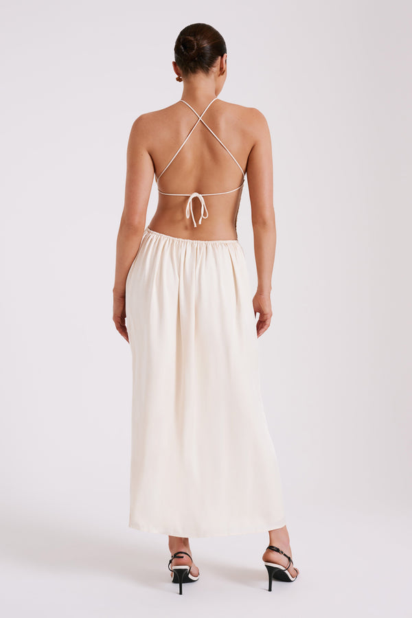 Collective Dress - Rosalina Cut Out Maxi Dress - Ivory image 6