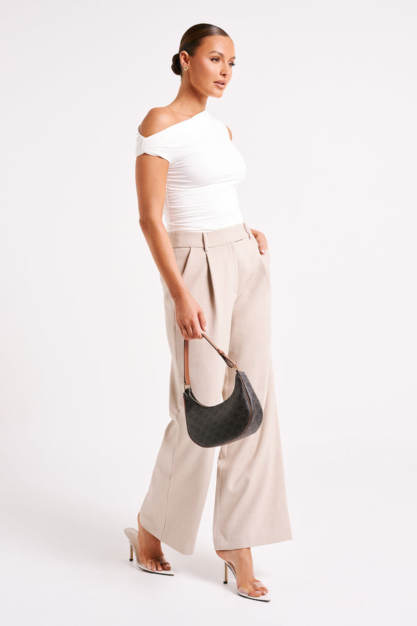 Collective Tops - Alayna  Recycled Nylon Ruched Top - White sixth image