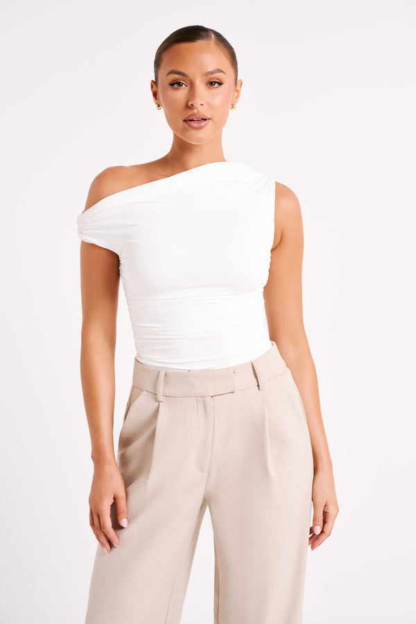 Collective Tops - Alayna  Recycled Nylon Ruched Top - White secondary image