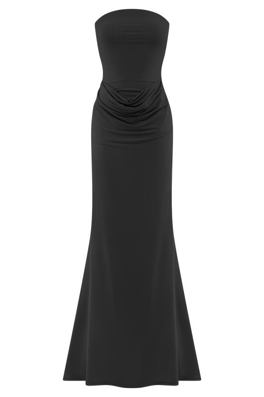 Madison Strapless Slinky Maxi Dress - Black - View 1 | Shop Formal Dress
