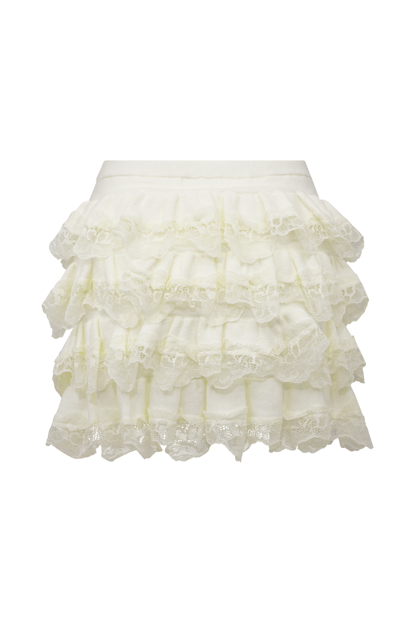 Margaret Lace Ruffle Mini Skort - Cream