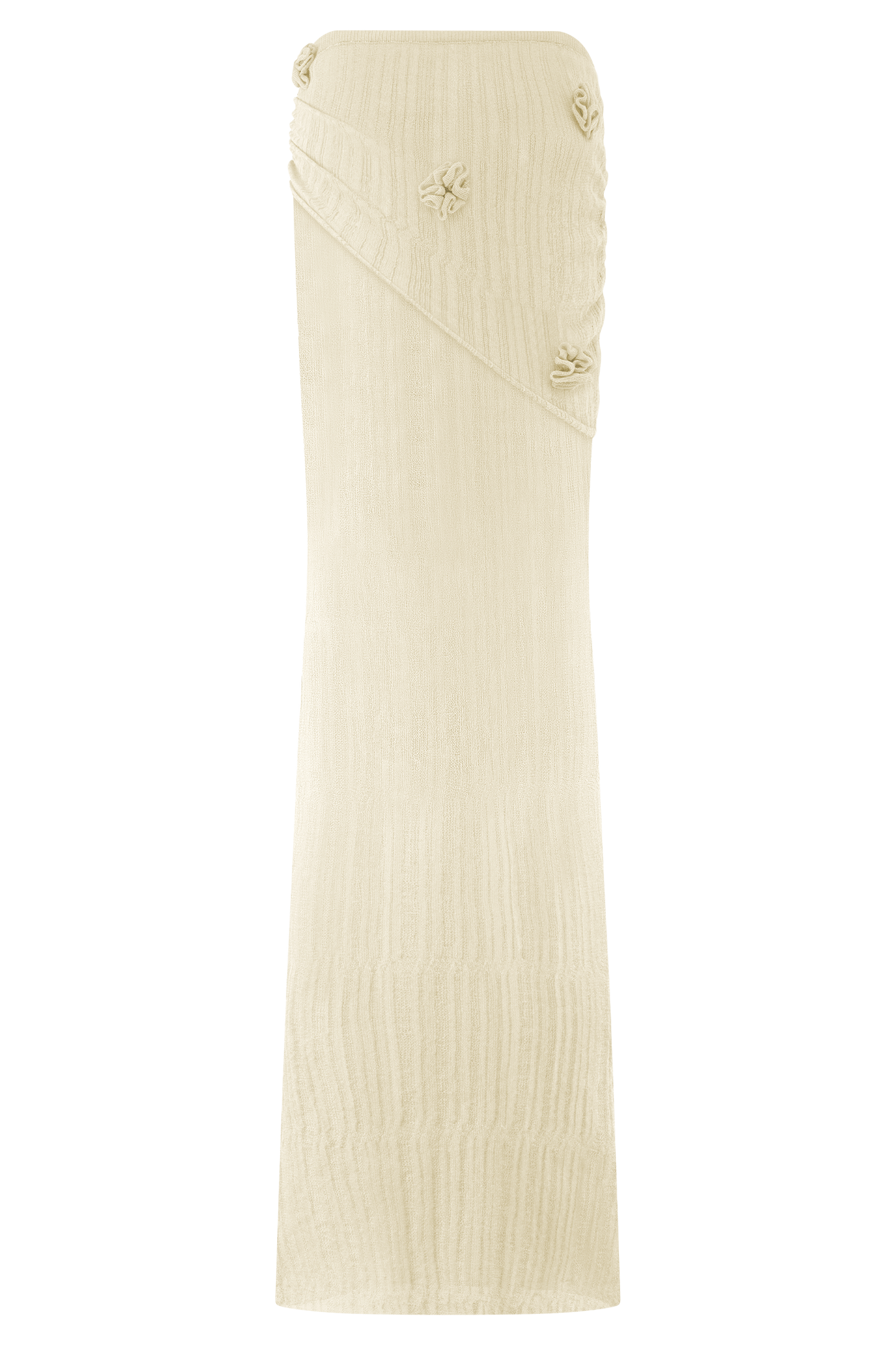Orianna Orchid Knit Maxi Skirt - Ivory