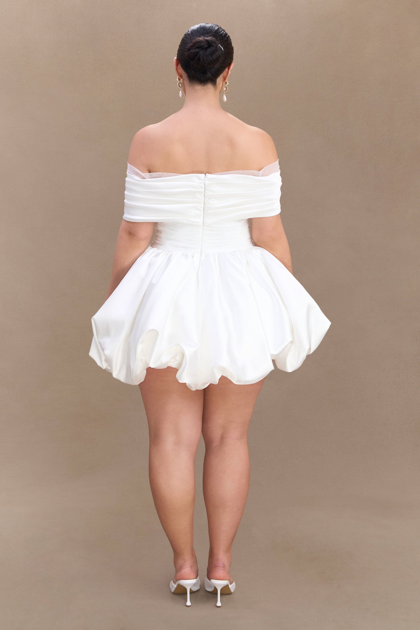 Lauretta Off Shoulder Mini Dress - White