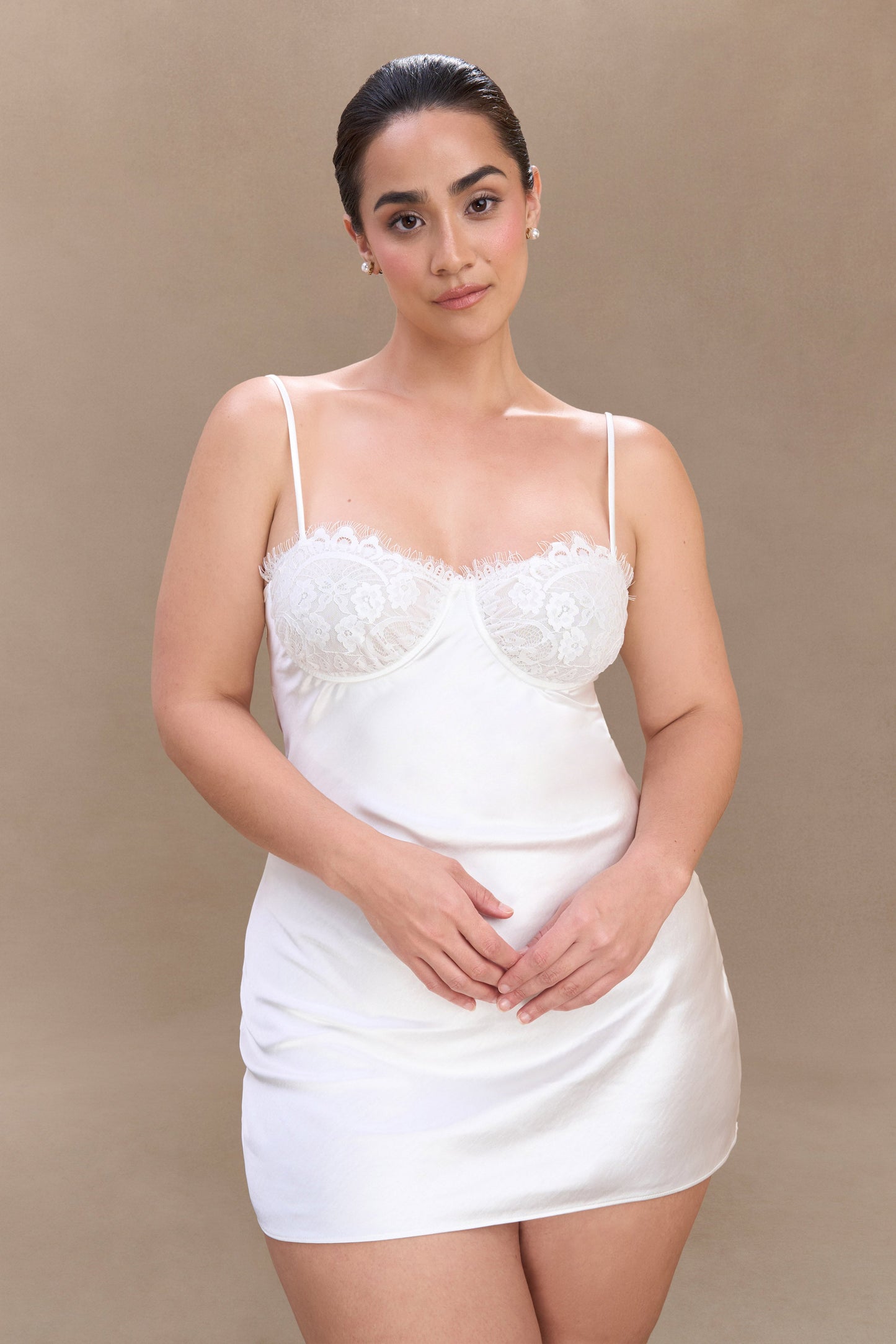 Scarlett Satin Slip Mini Dress - Ivory