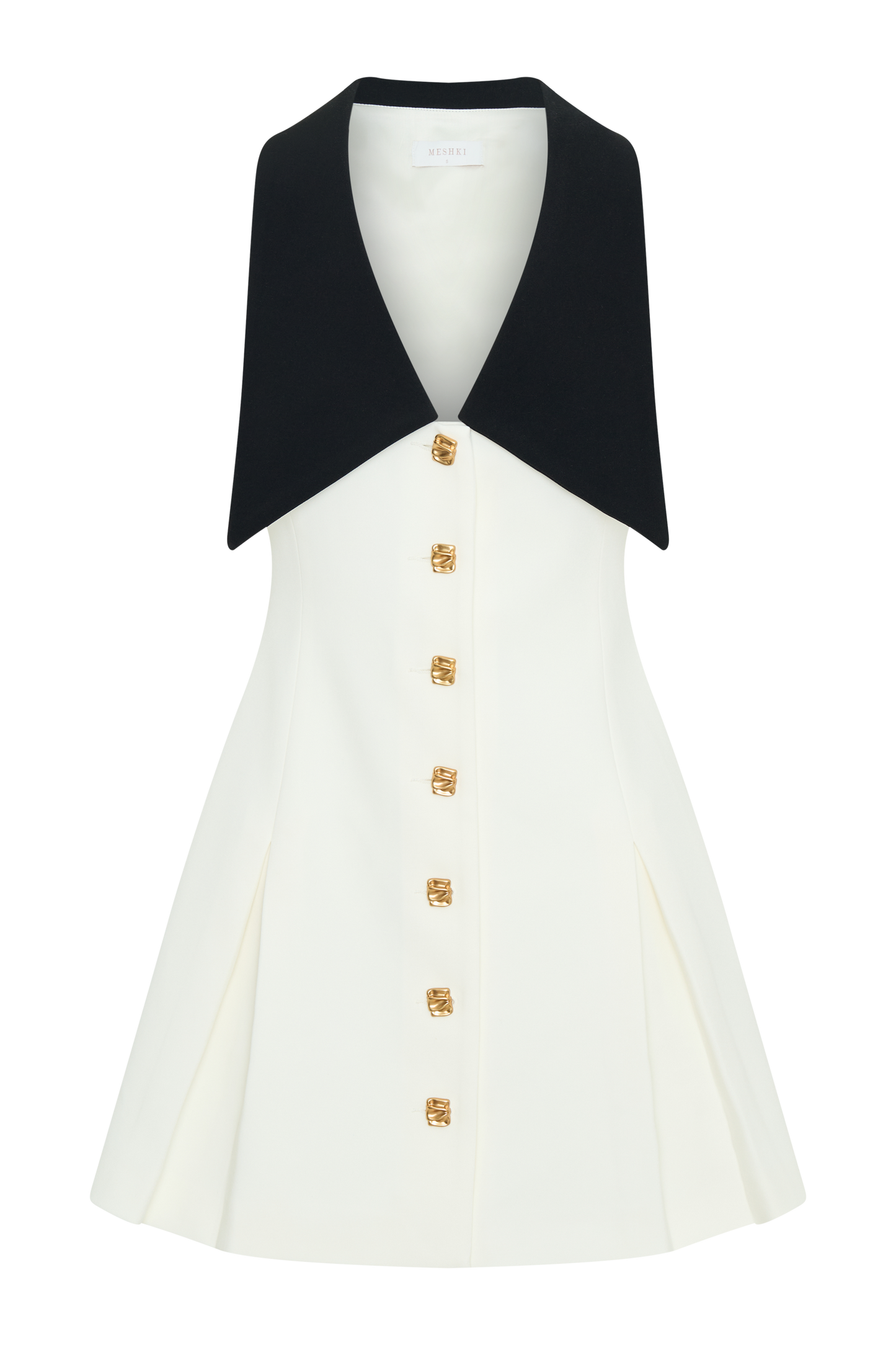 Oli Sleeveless Contrast Mini Dress - Ivory/Black